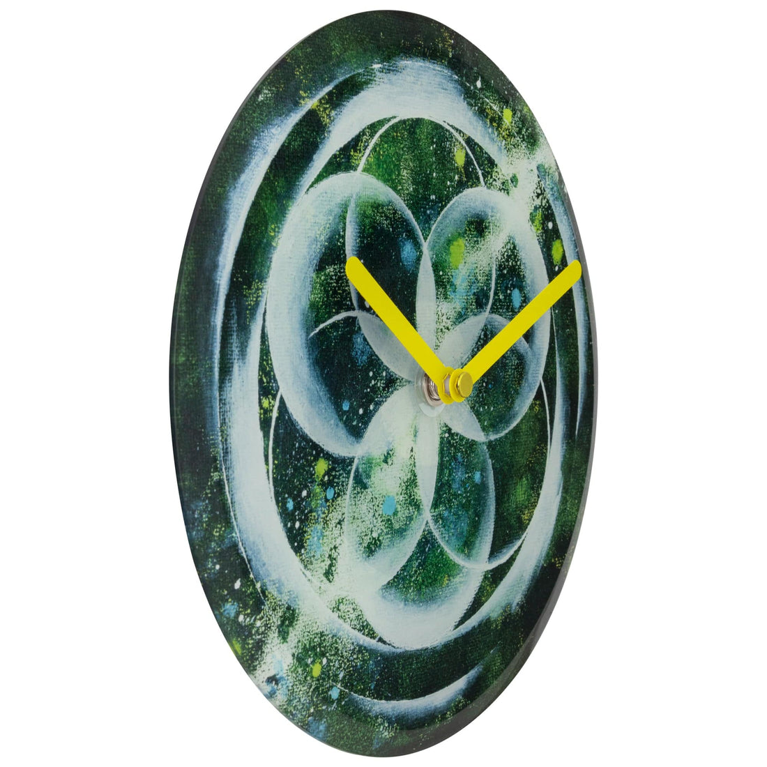 Table/Wall clock 20cm - Silent - Green -  Tempered Glass - "Cosmo Table" - Goat Corp