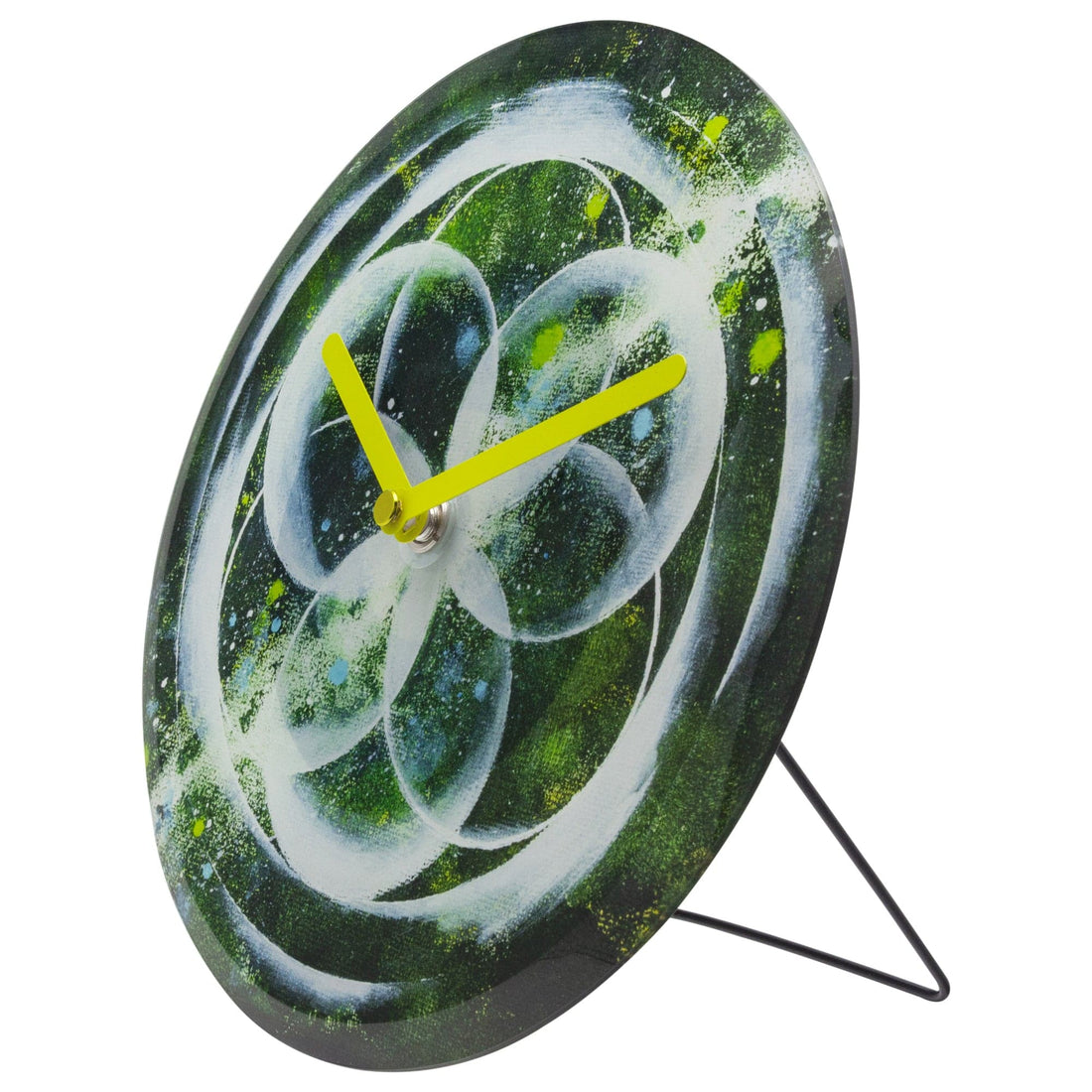 Table/Wall clock 20cm - Silent - Green -  Tempered Glass - "Cosmo Table" - Goat Corp