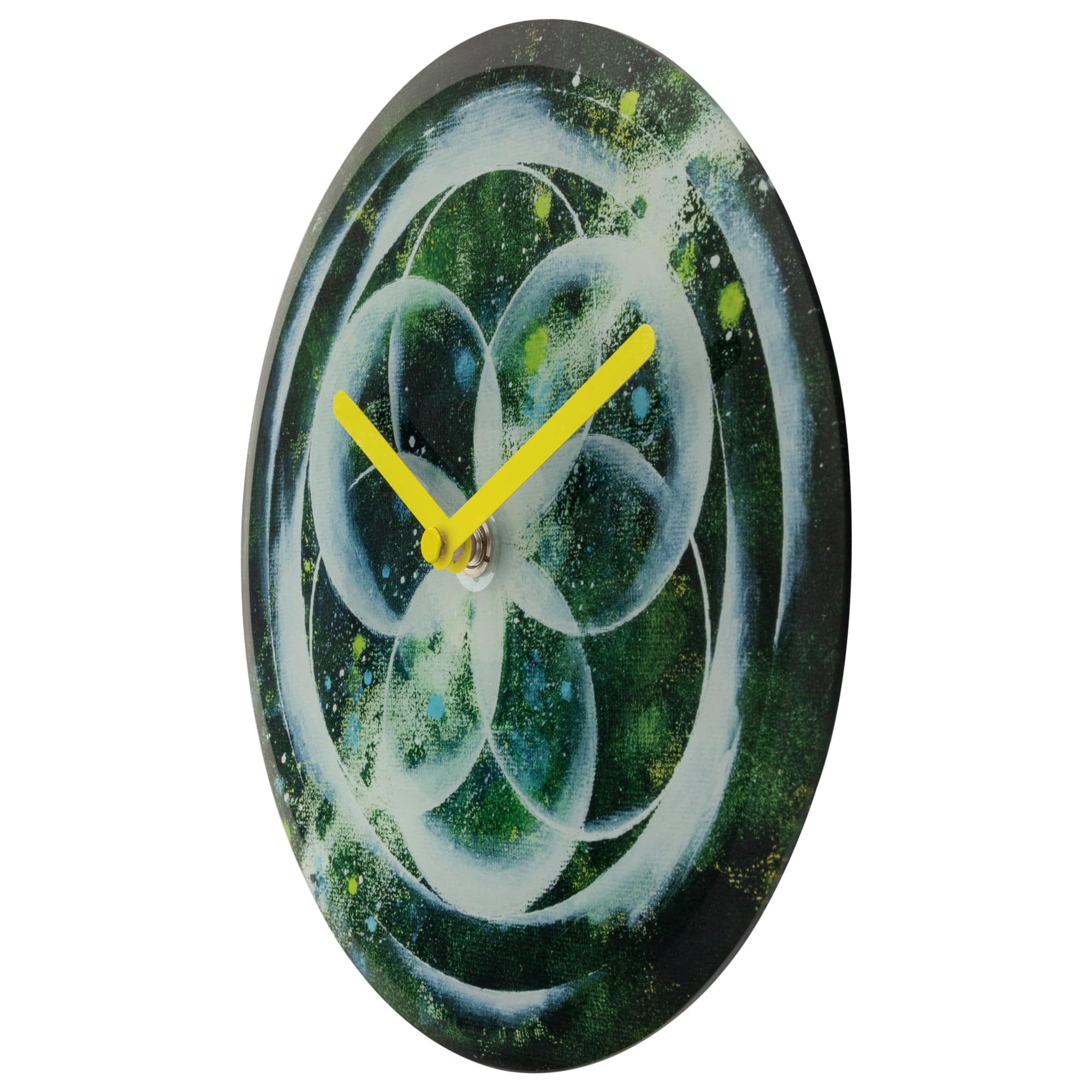 Table/Wall clock 20cm - Silent - Green -  Tempered Glass - "Cosmo Table" - Goat Corp