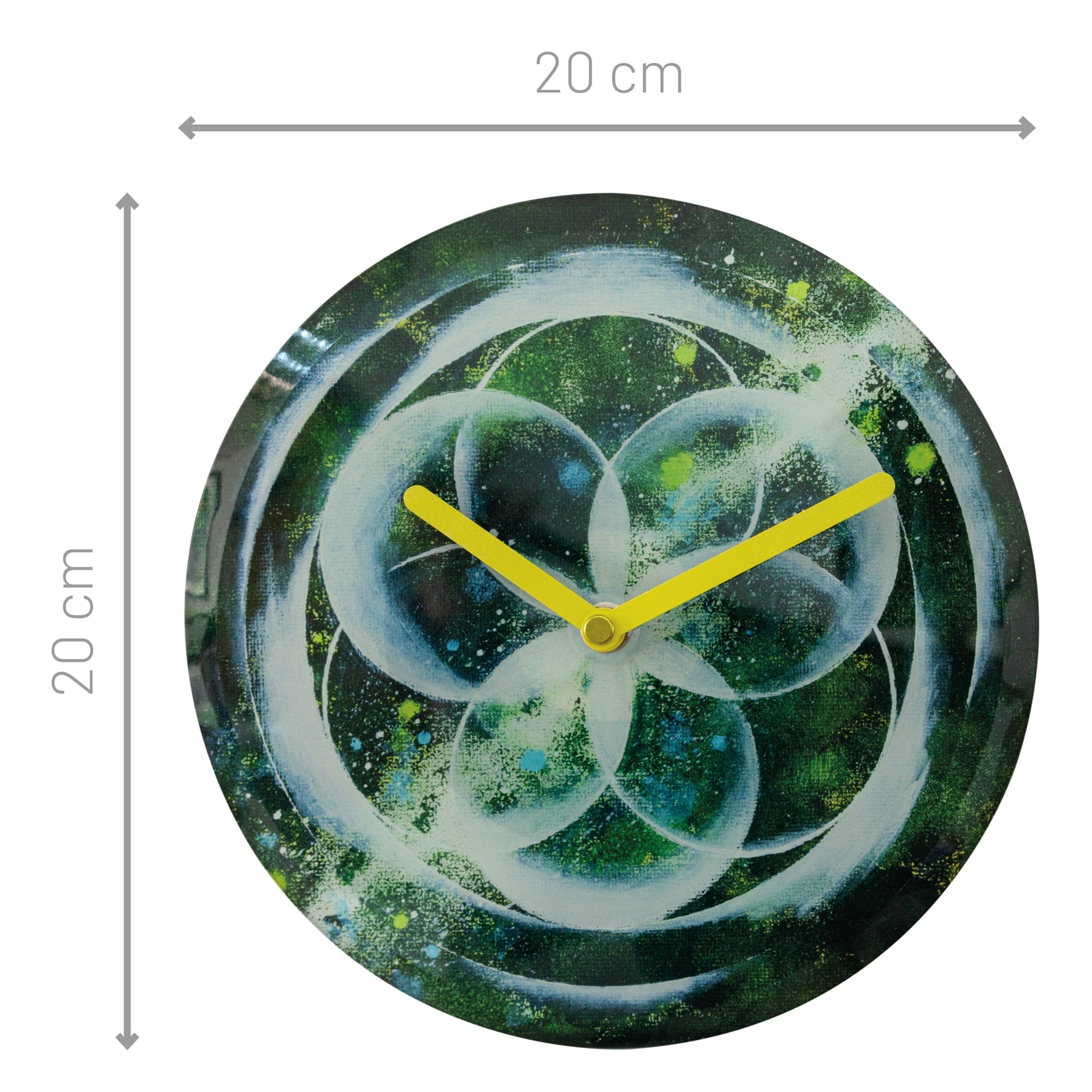 Table/Wall clock 20cm - Silent - Green -  Tempered Glass - "Cosmo Table" - Goat Corp