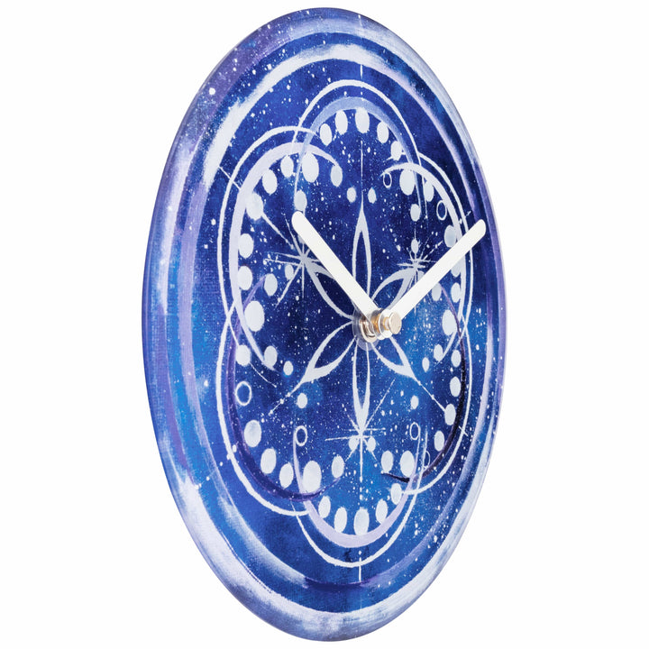 Table/Wall clock 20cm - Silent - Indigo -  Tempered Glass - "Cosmo Table" - Goat Corp