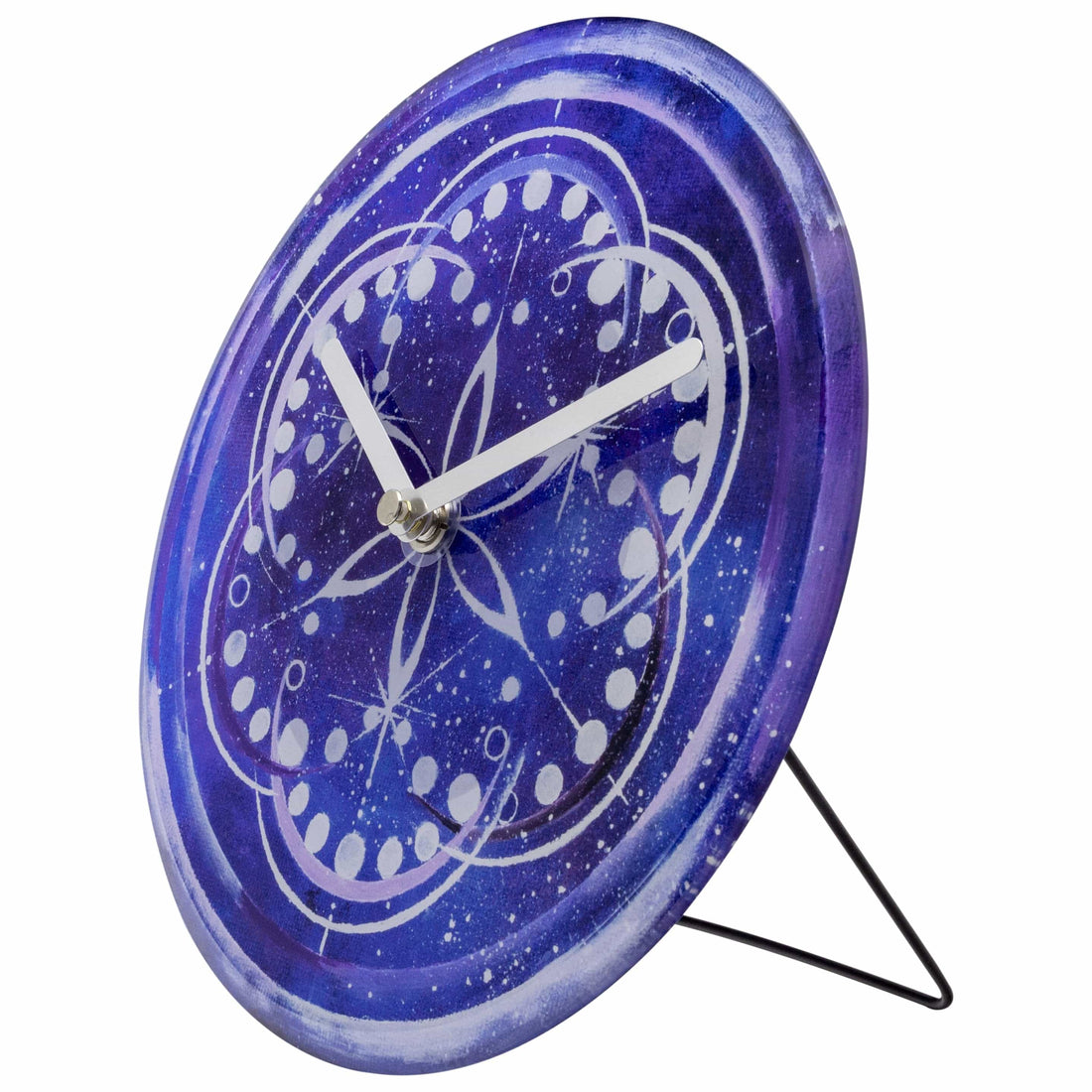 Table/Wall clock 20cm - Silent - Indigo -  Tempered Glass - "Cosmo Table" - Goat Corp