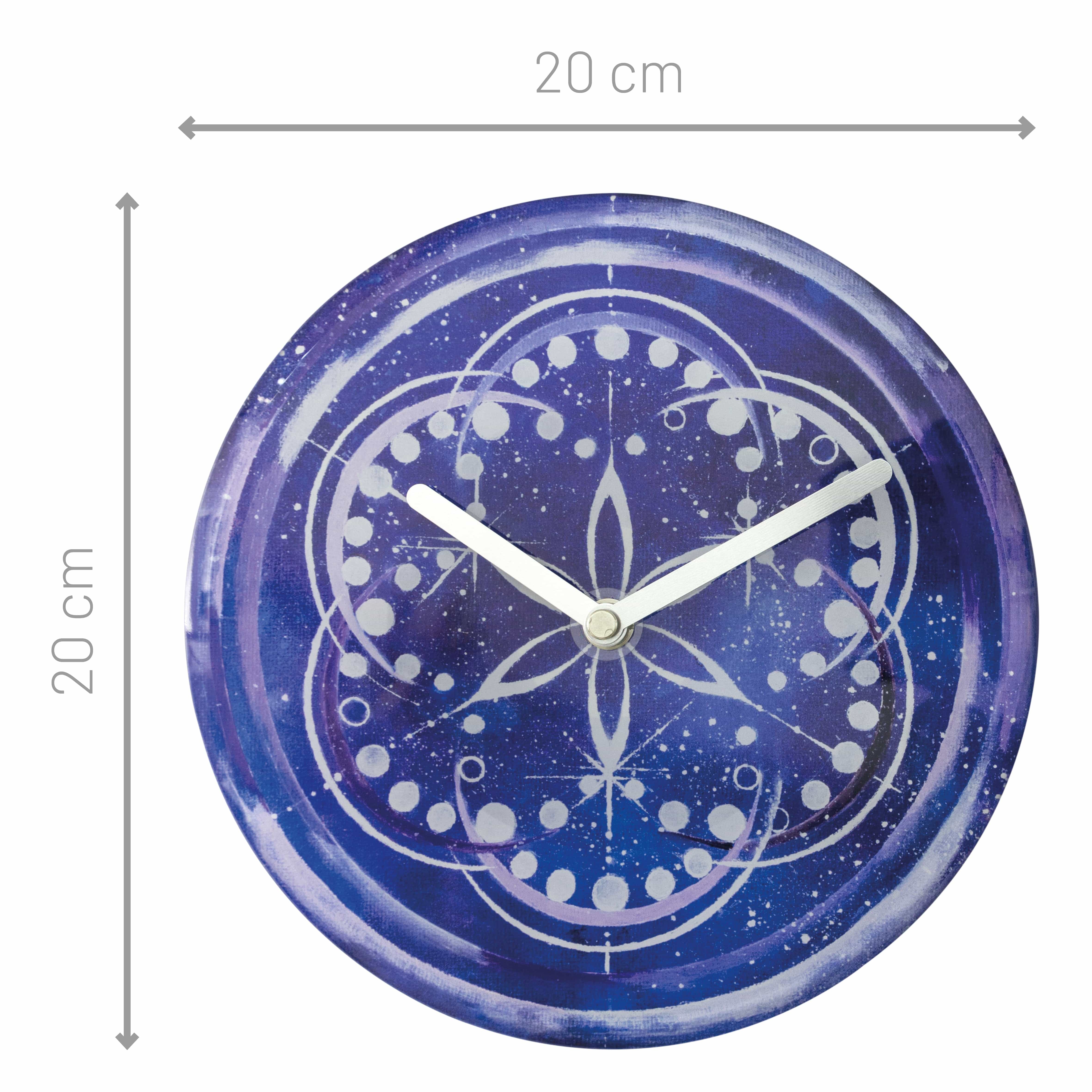Table/Wall clock 20cm - Silent - Indigo -  Tempered Glass - "Cosmo Table" - Goat Corp