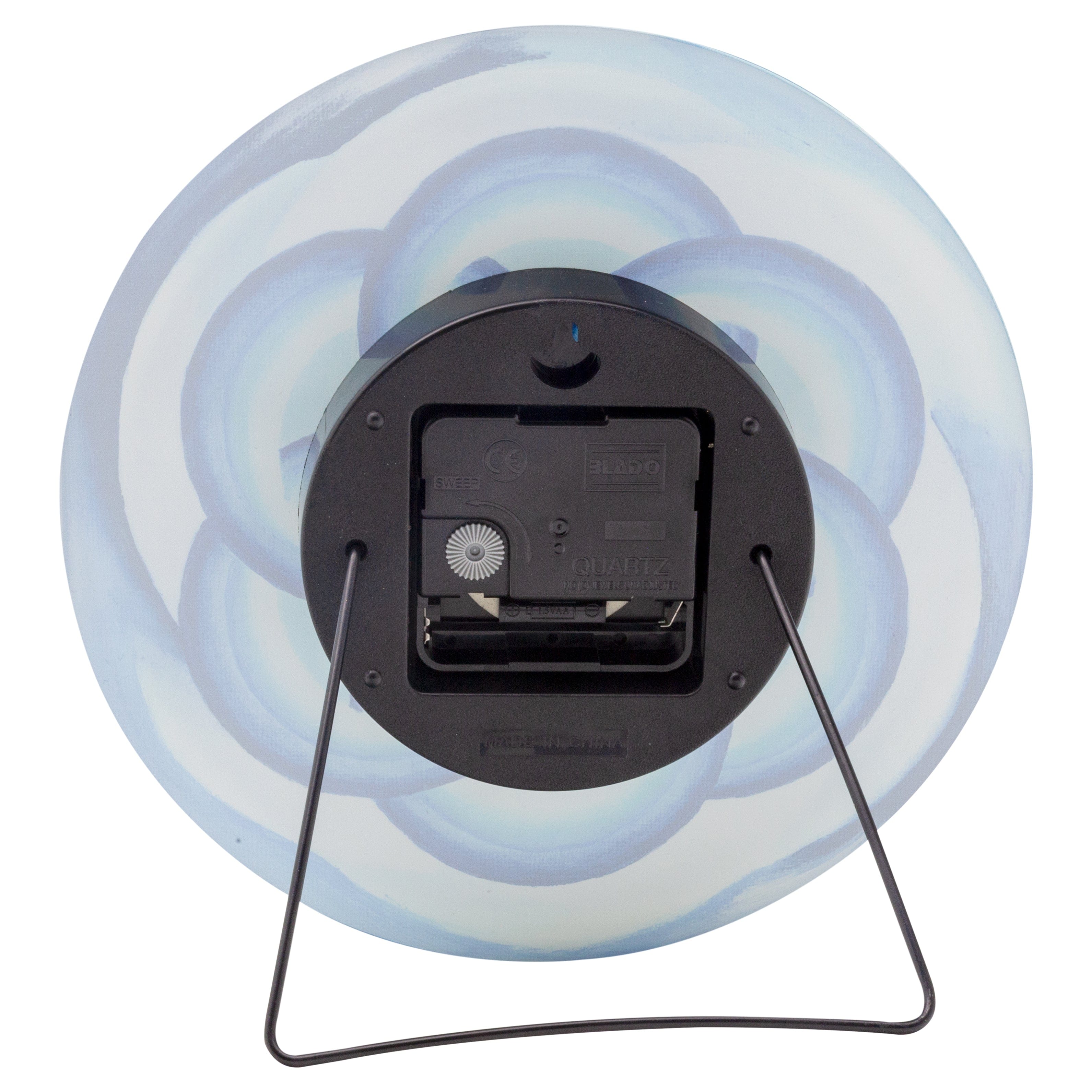 Table/Wall clock 20cm - Silent - Blue -  Tempered Glass - "Cosmo Table" - Goat Corp