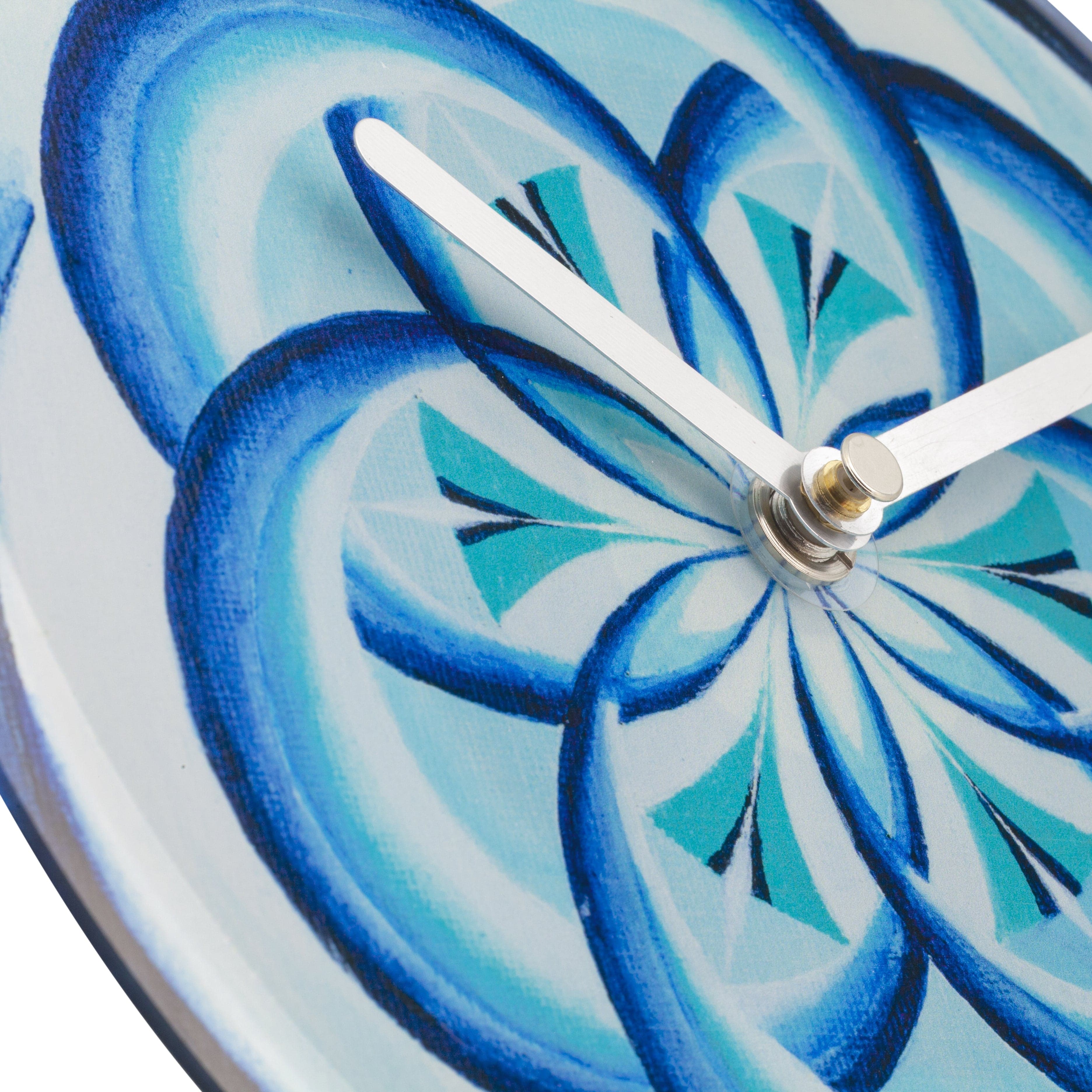 Table/Wall clock 20cm - Silent - Blue -  Tempered Glass - "Cosmo Table" - Goat Corp