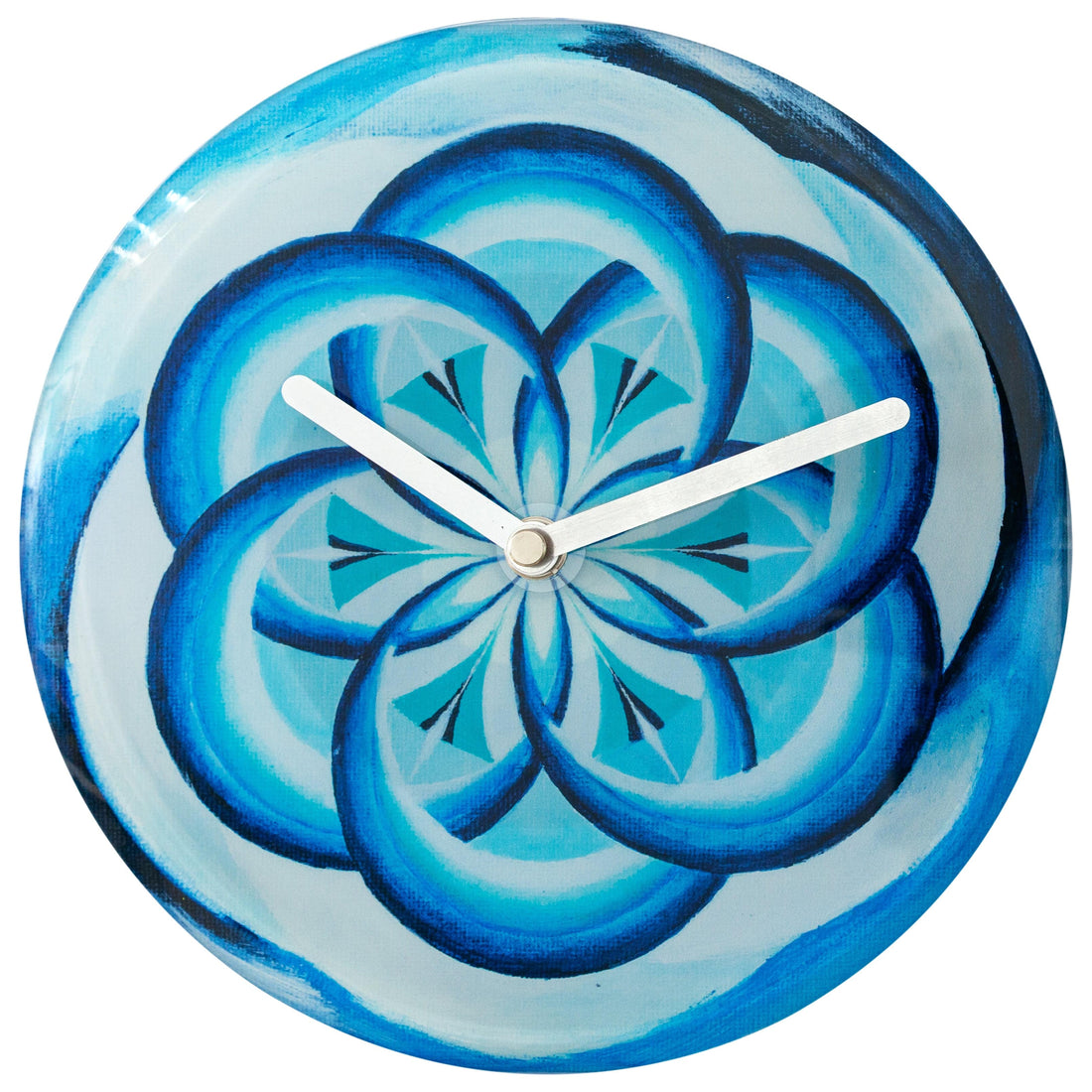 Table/Wall clock 20cm - Silent - Blue -  Tempered Glass - "Cosmo Table" - Goat Corp