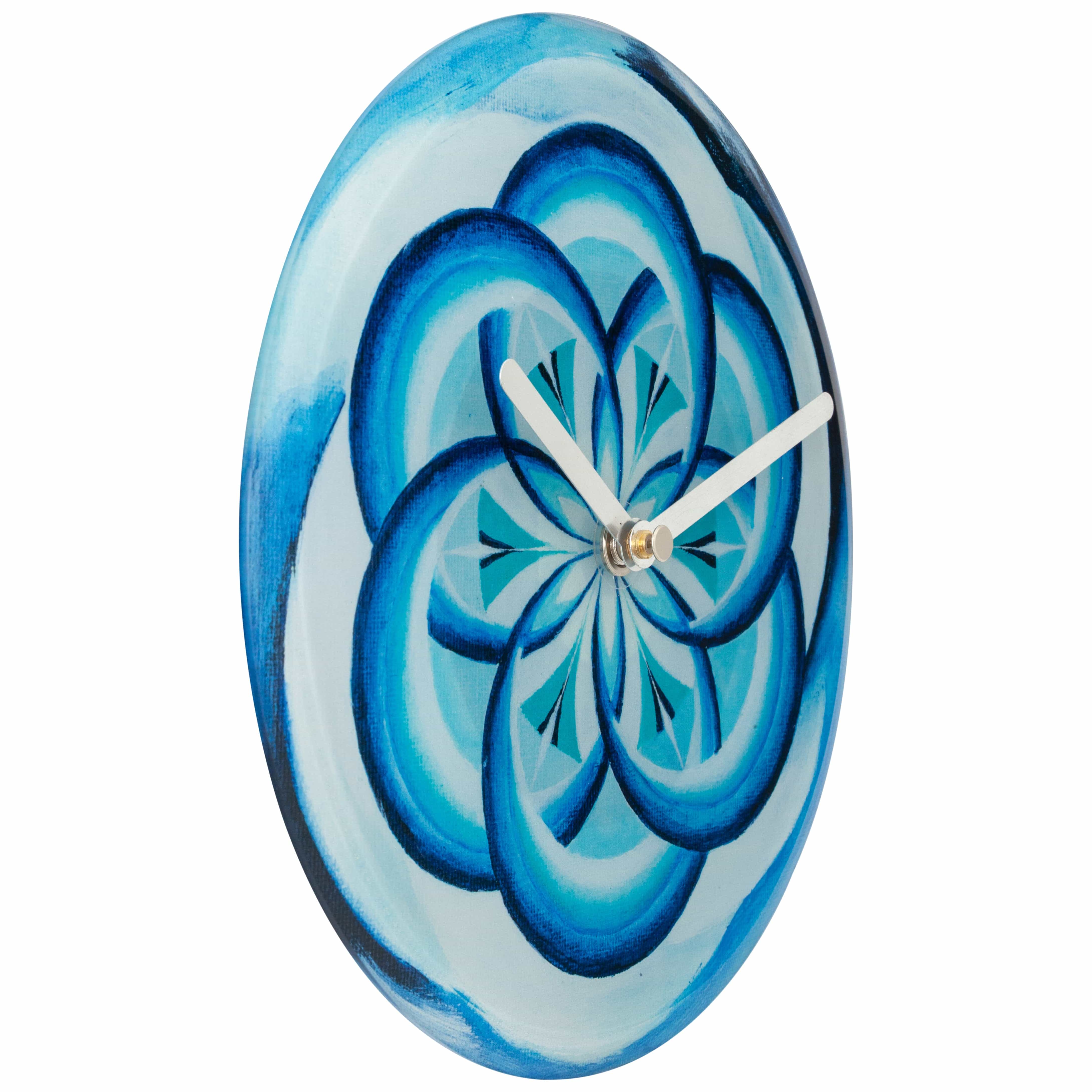 Table/Wall clock 20cm - Silent - Blue -  Tempered Glass - "Cosmo Table" - Goat Corp