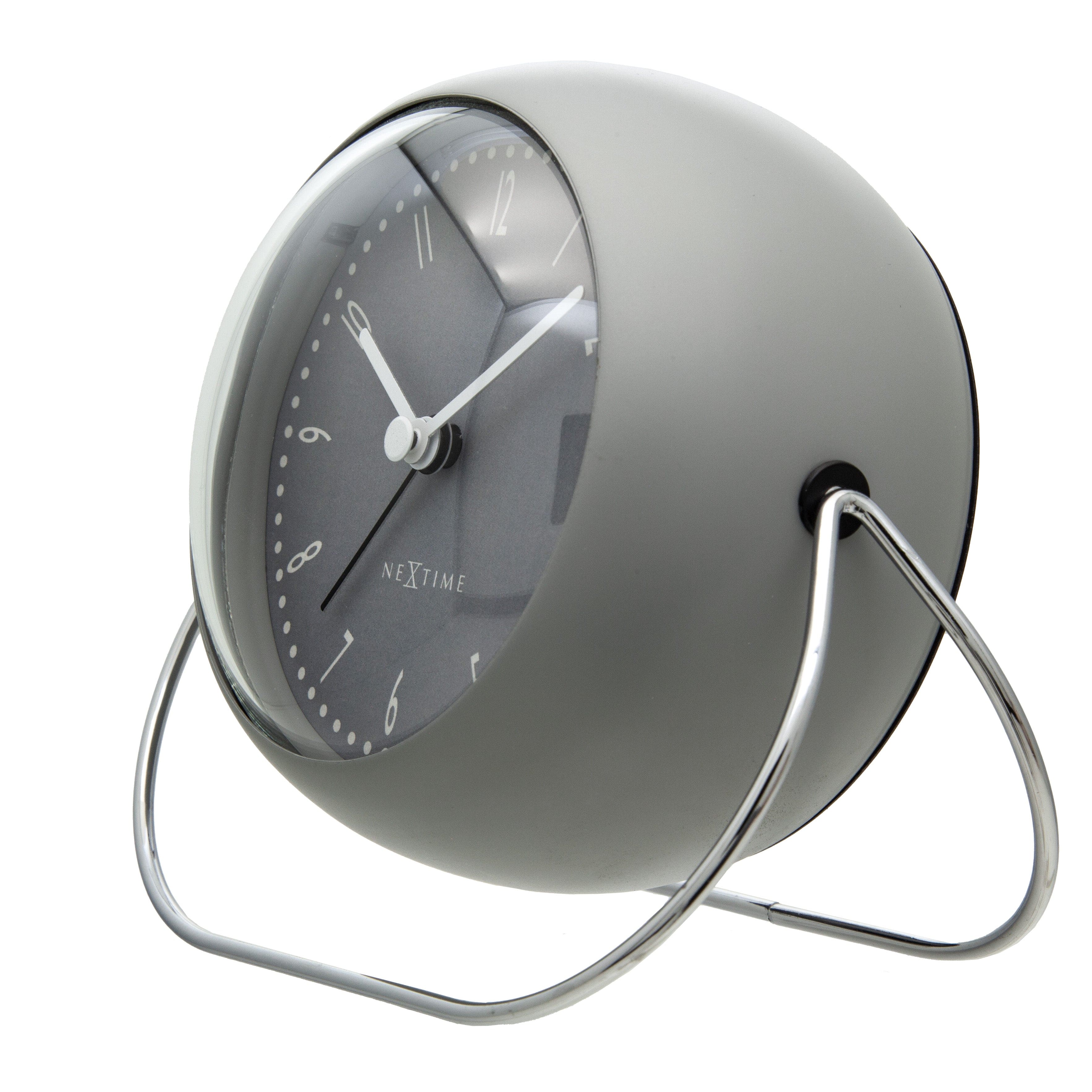 Table Alarm Clock 14x12x8cm-Silent-Metal-NeXtime 'Bubble Alarm Clock' - Goat Corp