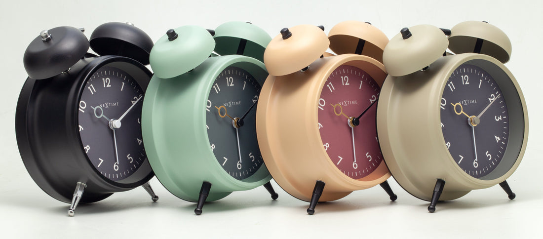 Table Alarm Clock 12 x 14 x 6cm-Metal-NeXtime "Golden Hour" - Goat Corp