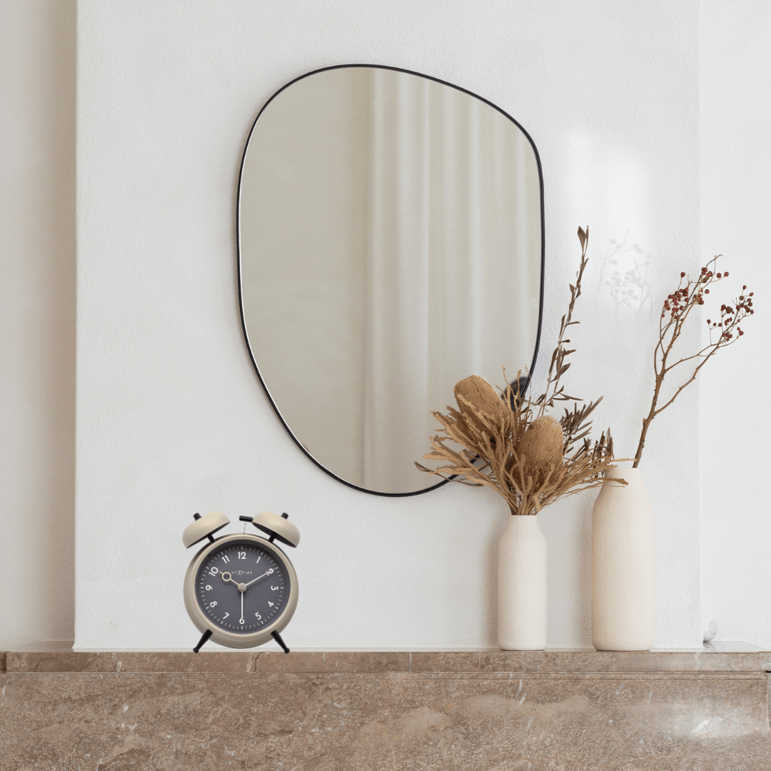 Table Alarm Clock 12 x 14 x 6cm-Metal-NeXtime "Golden Hour" - Goat Corp