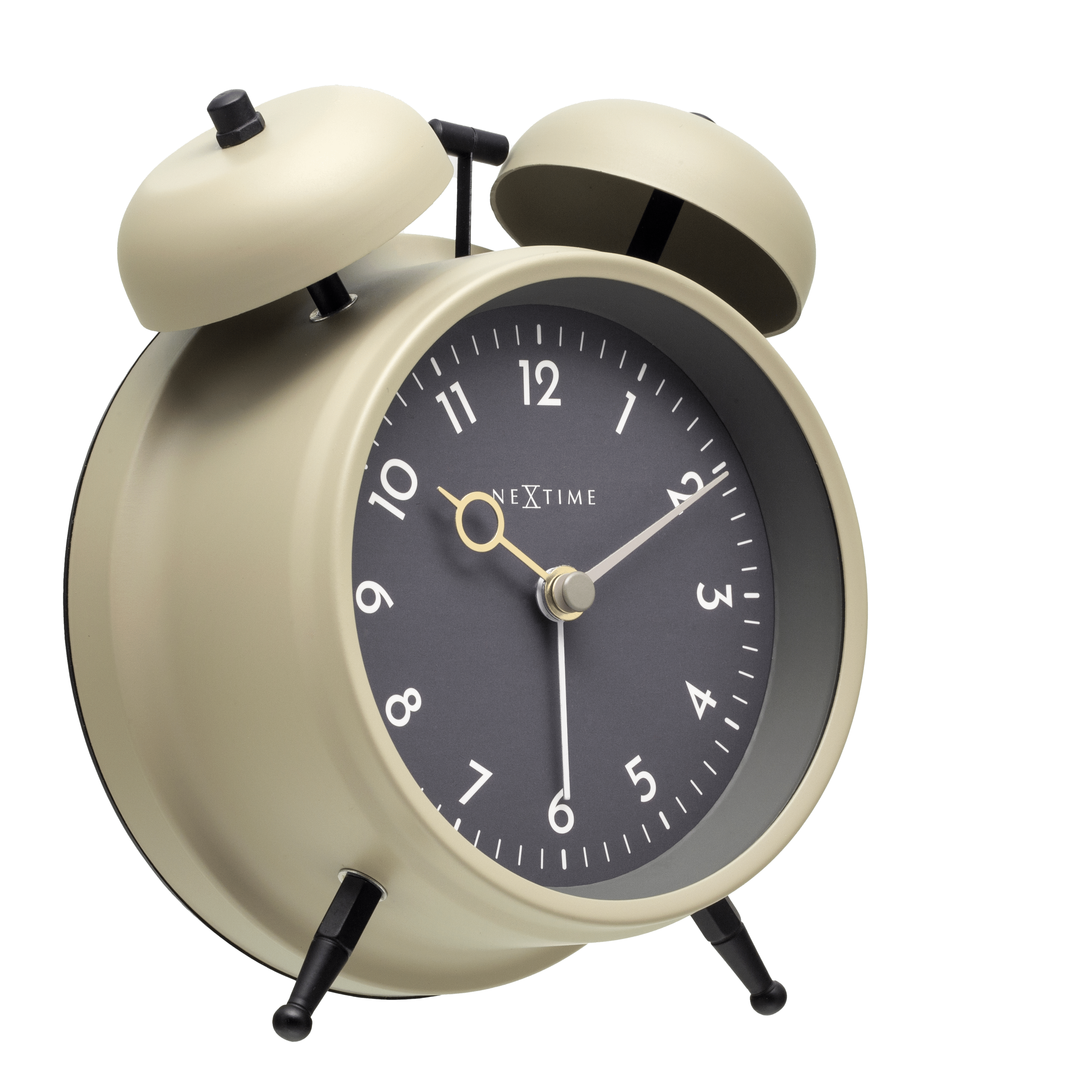 Table Alarm Clock 12 x 14 x 6cm-Metal-NeXtime "Golden Hour" - Goat Corp