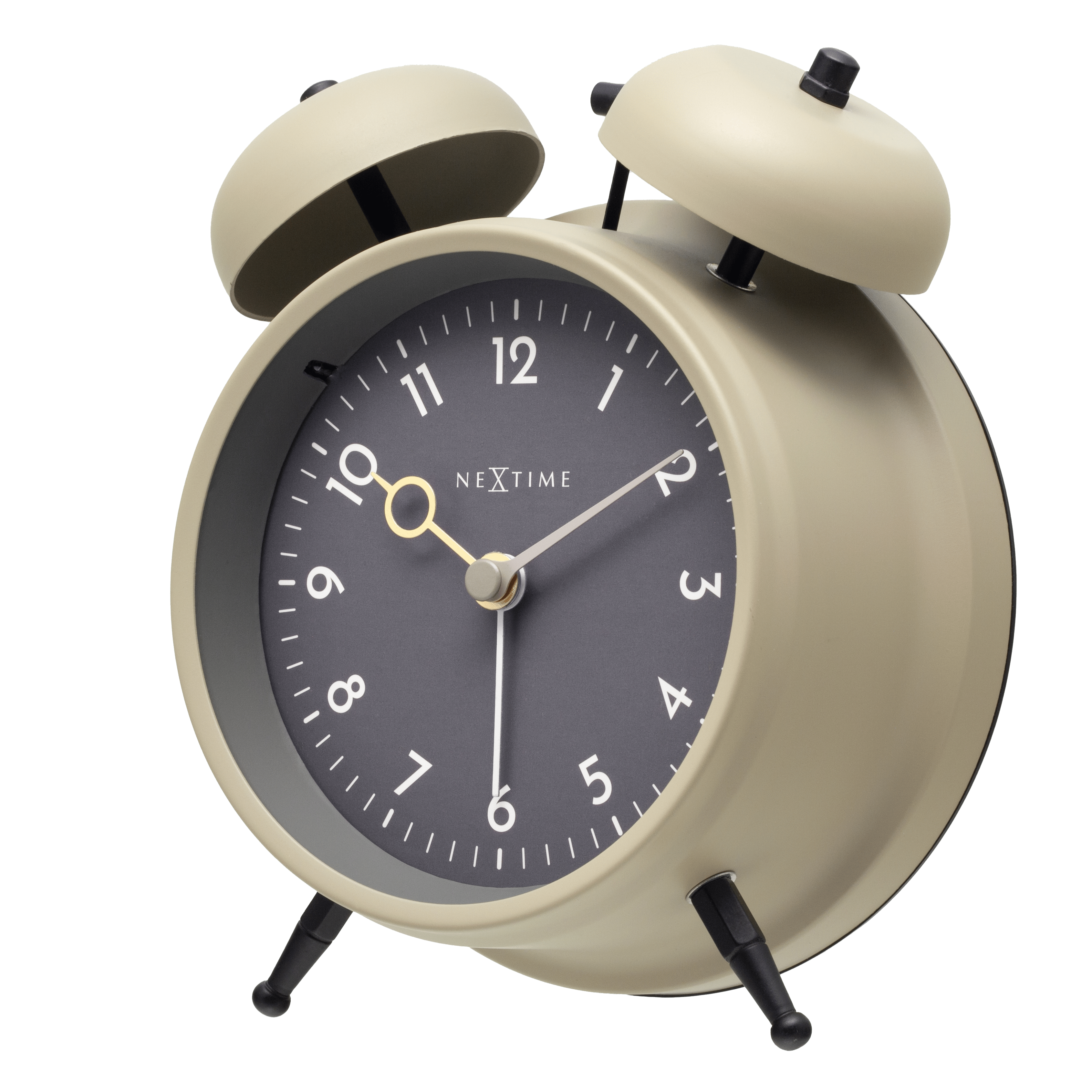 Table Alarm Clock 12 x 14 x 6cm-Metal-NeXtime "Golden Hour" - Goat Corp