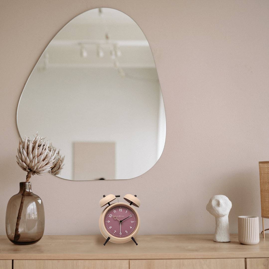 Table Alarm Clock 12 x 14 x 6cm-Metal-NeXtime "Golden Hour" - Goat Corp