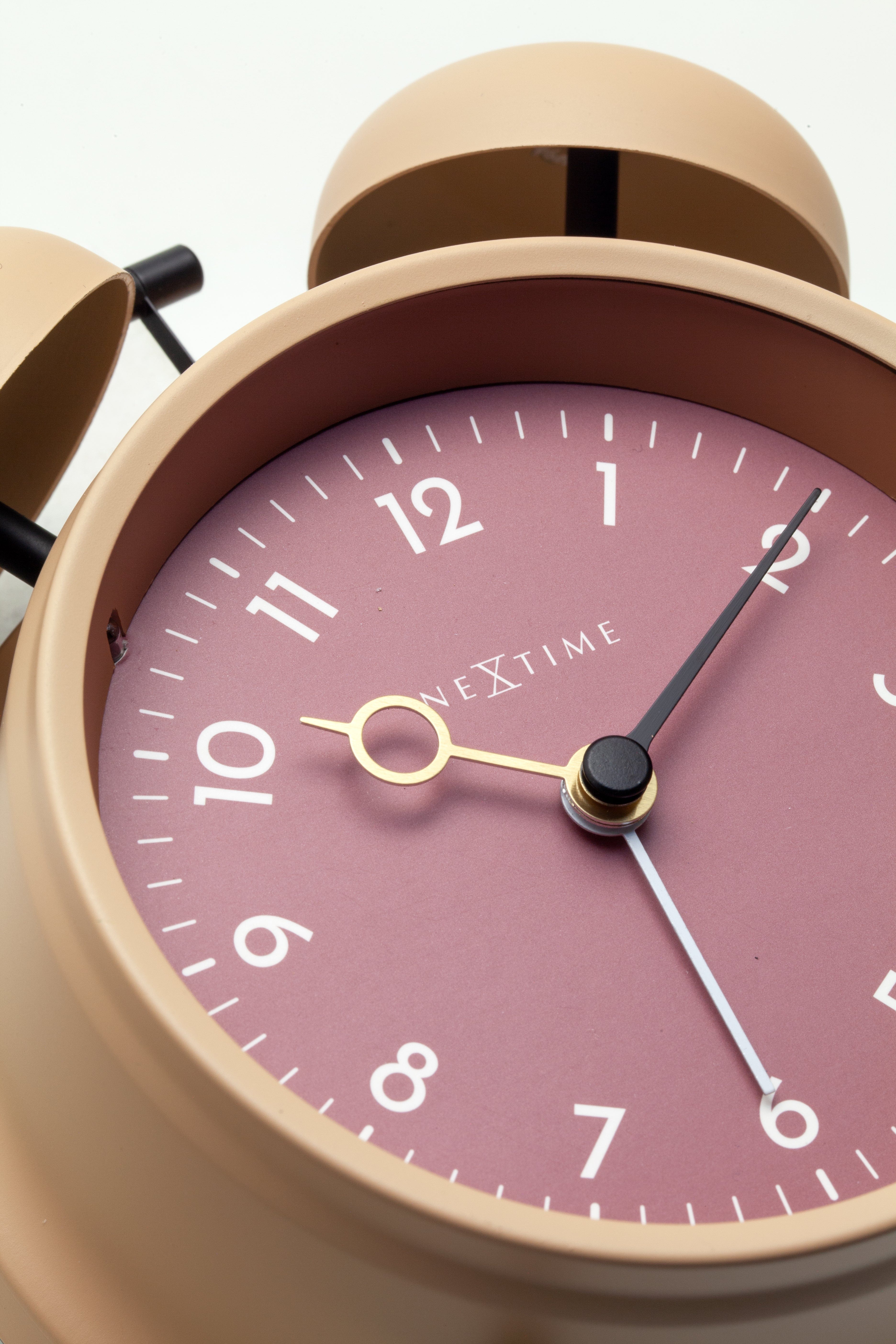 Table Alarm Clock 12 x 14 x 6cm-Metal-NeXtime "Golden Hour" - Goat Corp