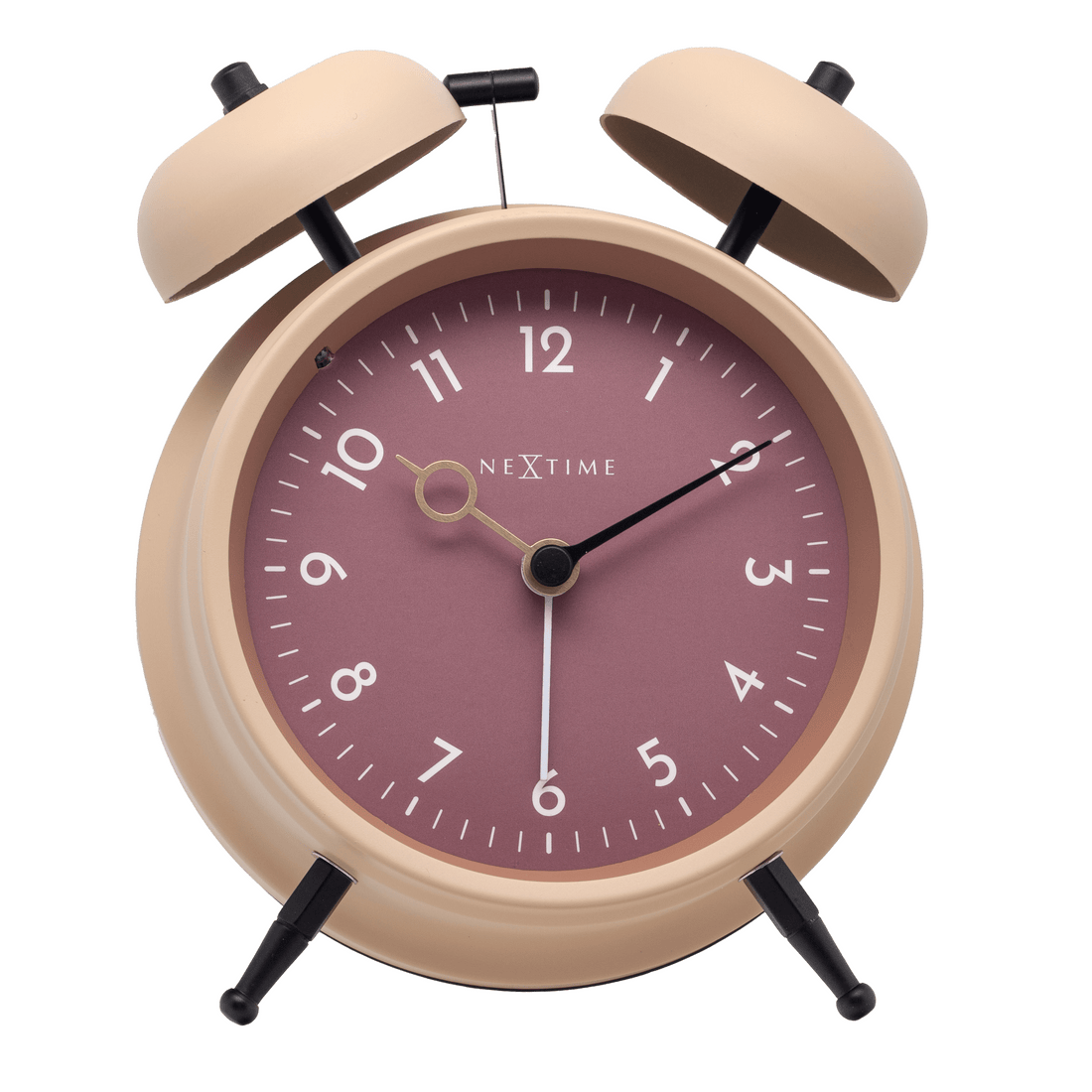 Table Alarm Clock 12 x 14 x 6cm-Metal-NeXtime "Golden Hour" - Goat Corp