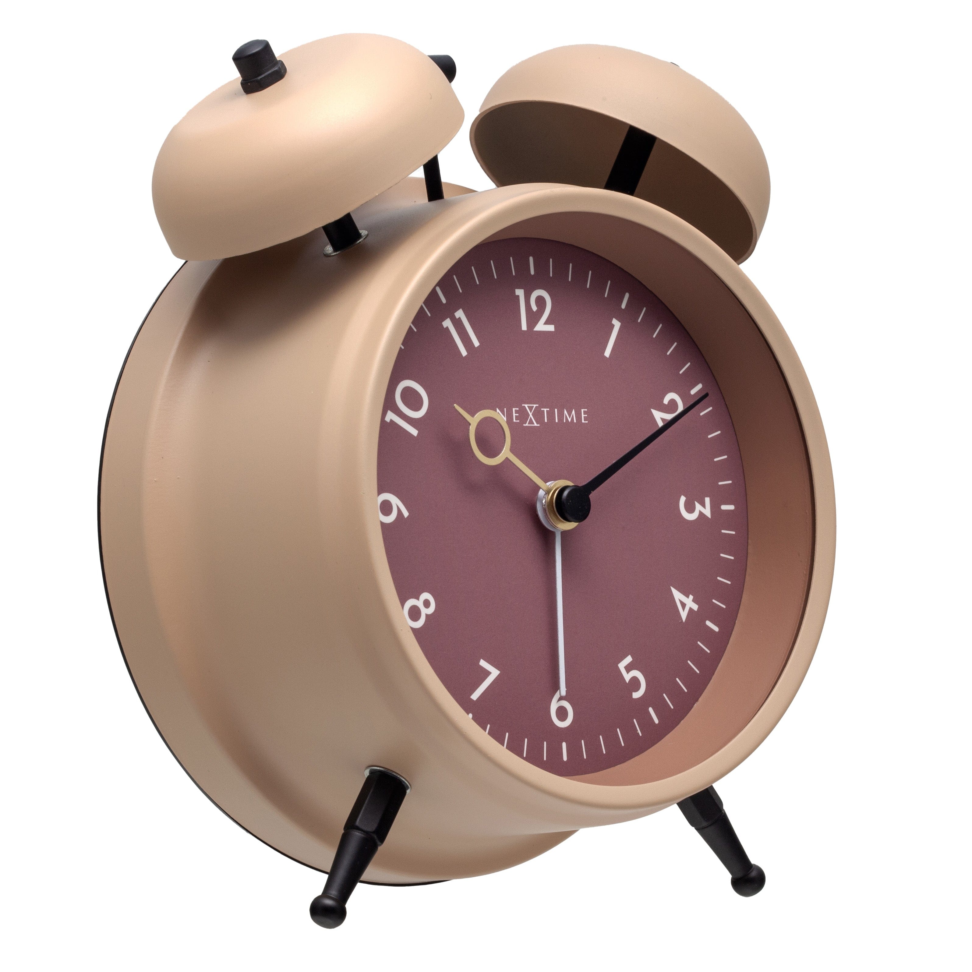 Table Alarm Clock 12 x 14 x 6cm-Metal-NeXtime "Golden Hour" - Goat Corp