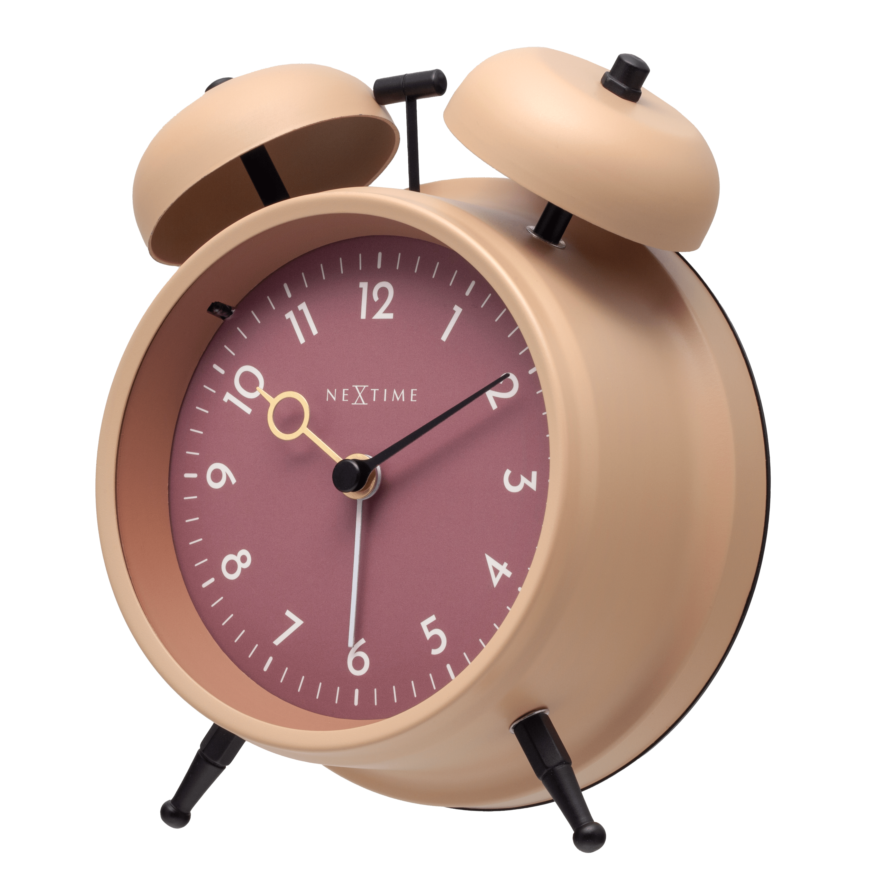 Table Alarm Clock 12 x 14 x 6cm-Metal-NeXtime "Golden Hour" - Goat Corp