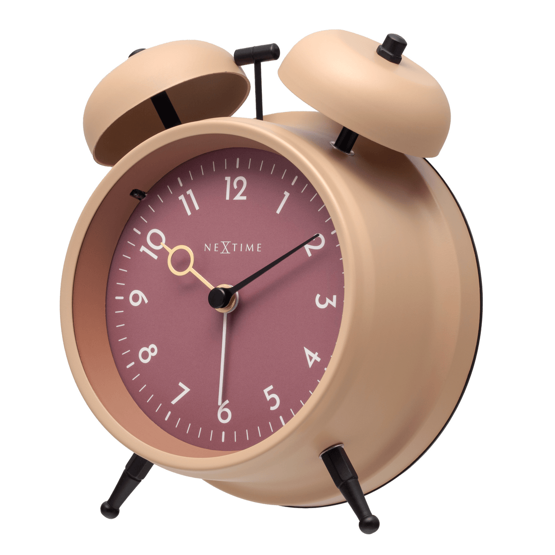 Table Alarm Clock 12 x 14 x 6cm-Metal-NeXtime "Golden Hour" - Goat Corp