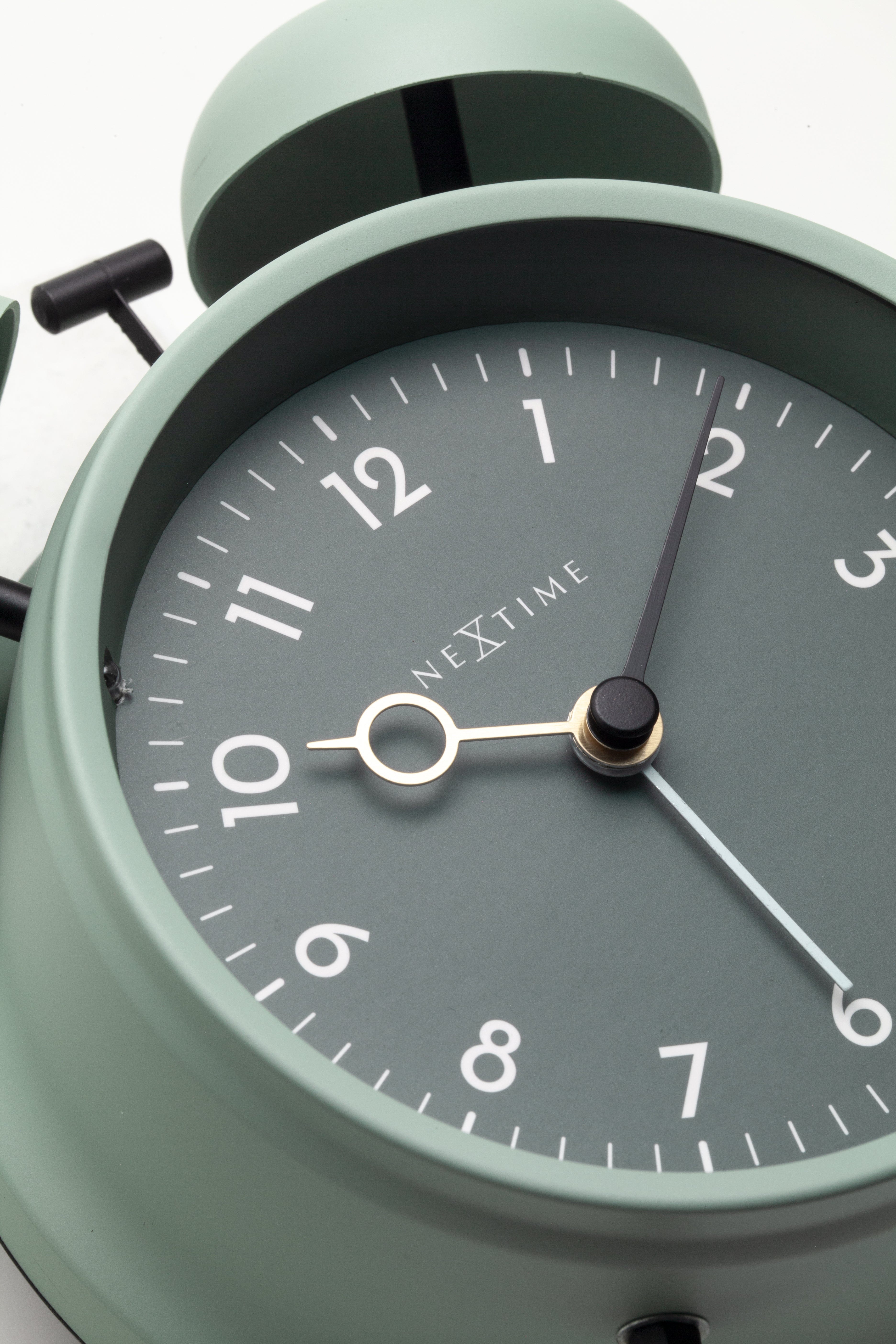 Table Alarm Clock 12 x 14 x 6cm-Metal-NeXtime "Golden Hour" - Goat Corp