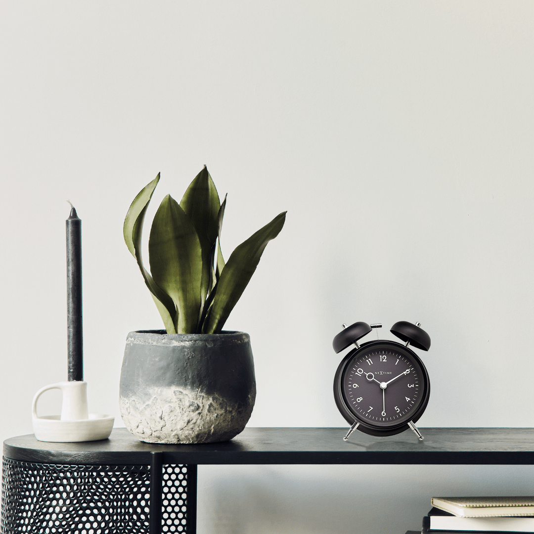 Table Alarm Clock 12 x 14 x 6cm-Metal-NeXtime "Golden Hour" - Goat Corp