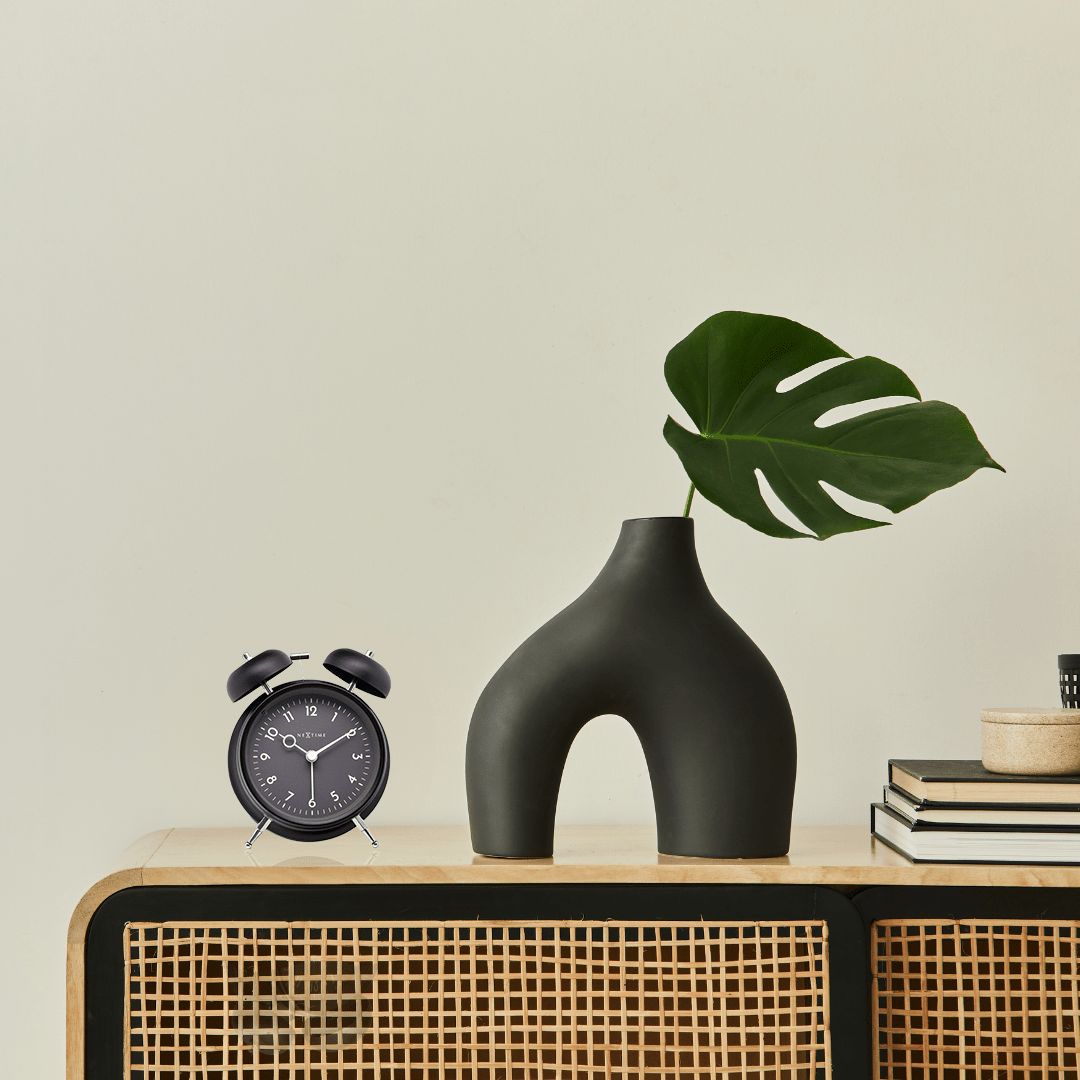 Table Alarm Clock 12 x 14 x 6cm-Metal-NeXtime "Golden Hour" - Goat Corp