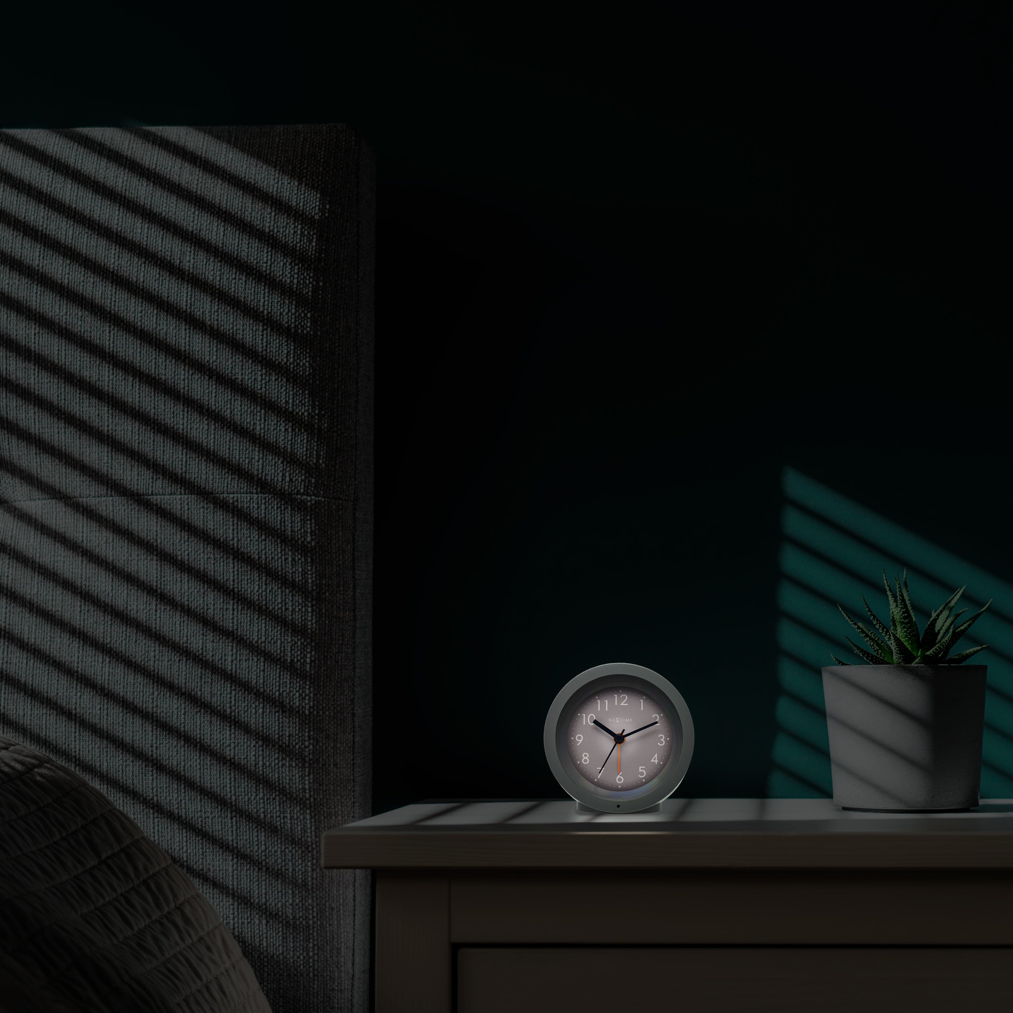 Table Alarm Clock 10.5cm x 3.6cm-Silent-Light Dial-NeXtime "Circle" - Goat Corp
