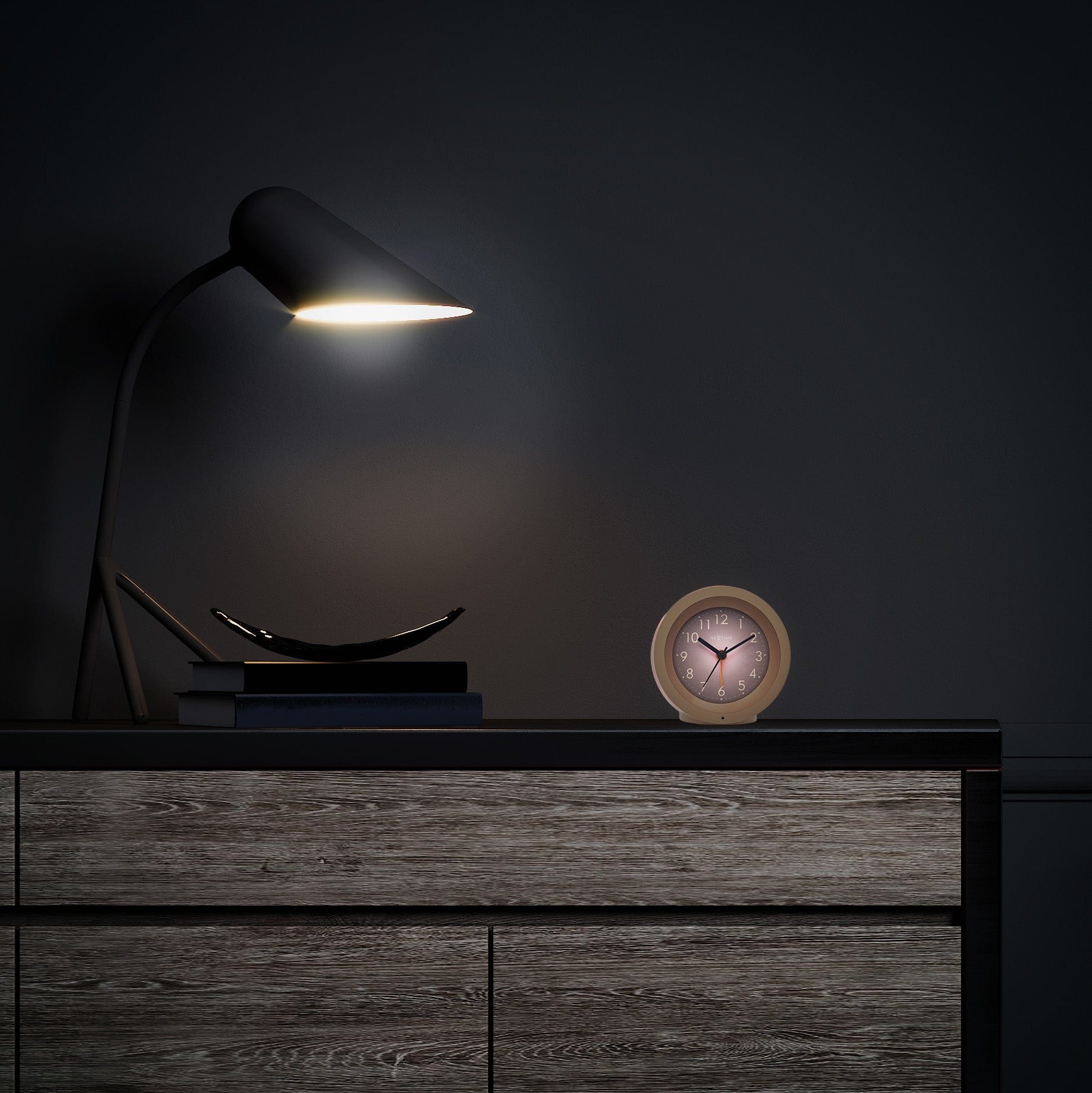 Table Alarm Clock 10.5cm x 3.6cm-Silent-Light Dial-NeXtime "Circle" - Goat Corp