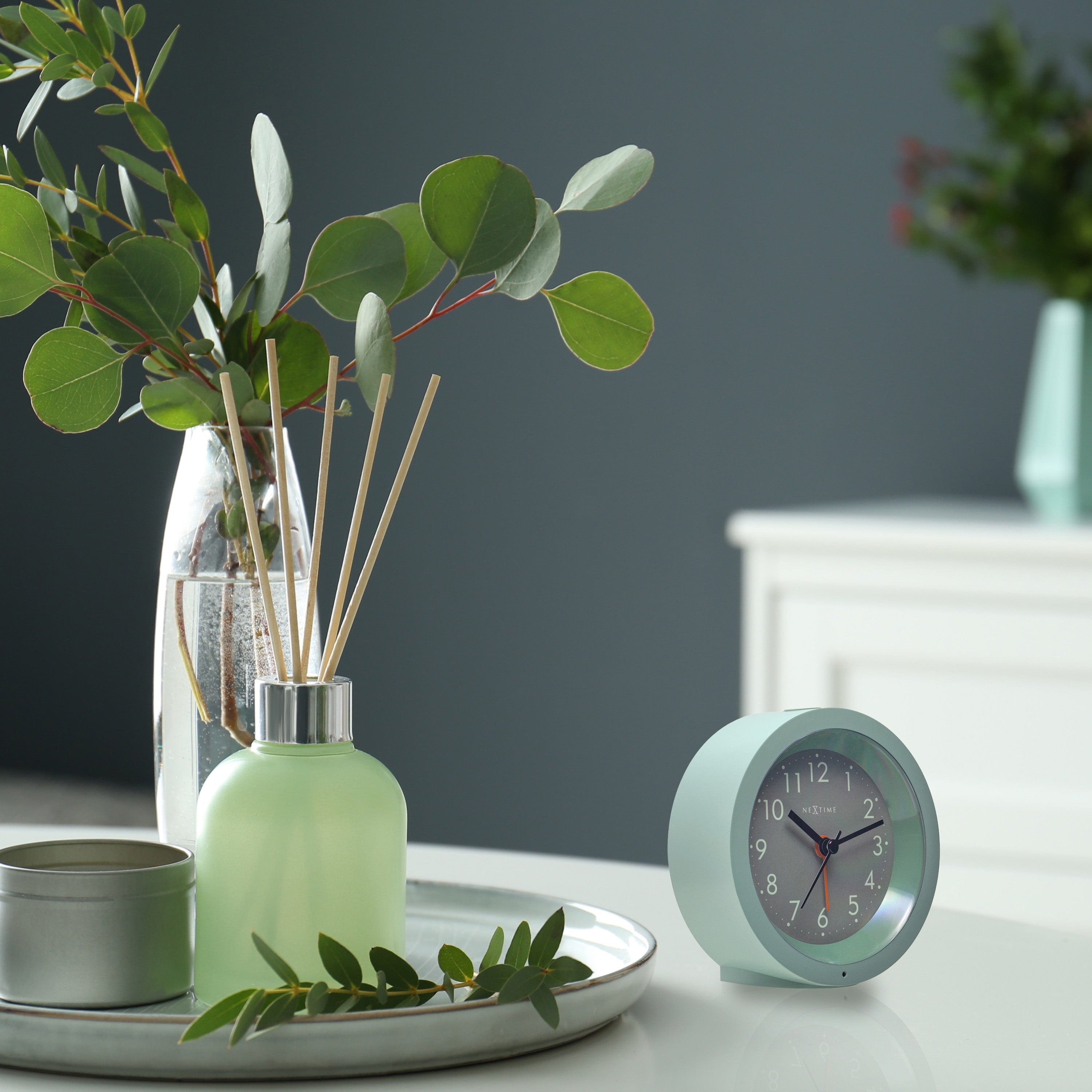 Table Alarm Clock 10.5cm x 3.6cm-Silent-Light Dial-NeXtime "Circle" - Goat Corp