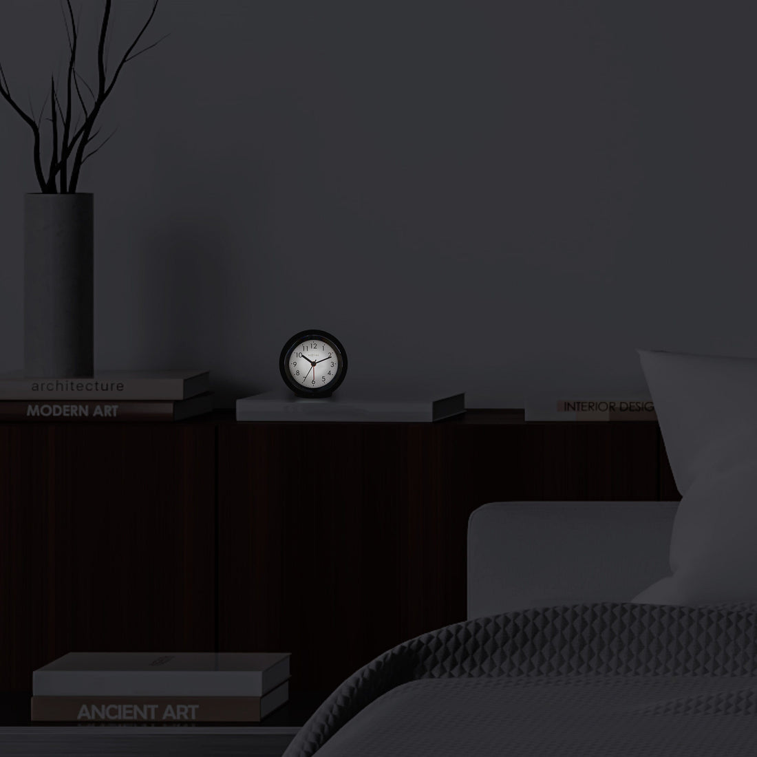 Table Alarm Clock 10.5cm x 3.6cm-Silent-Light Dial-NeXtime "Circle" - Goat Corp