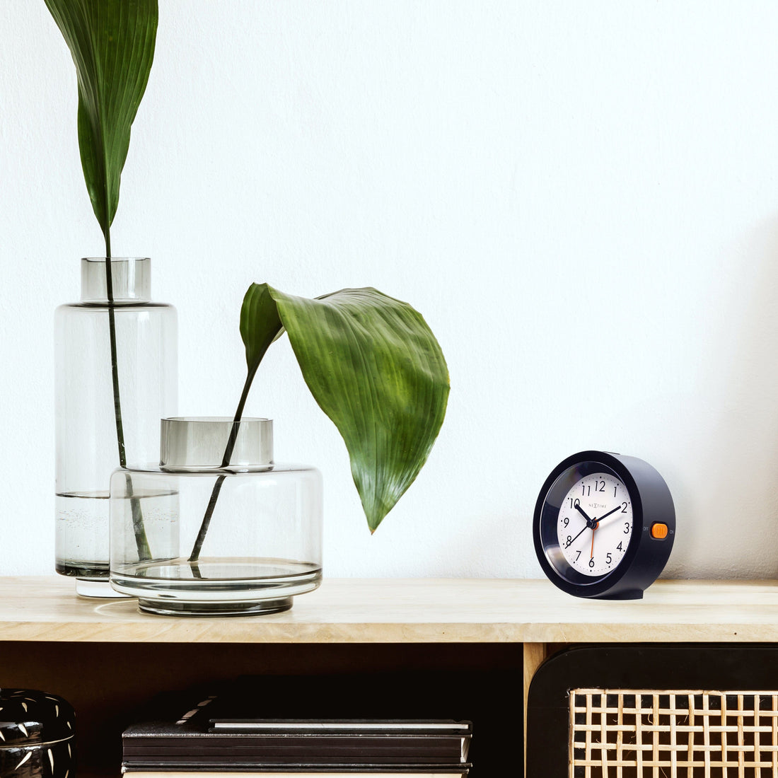 Table Alarm Clock 10.5cm x 3.6cm-Silent-Light Dial-NeXtime "Circle" - Goat Corp