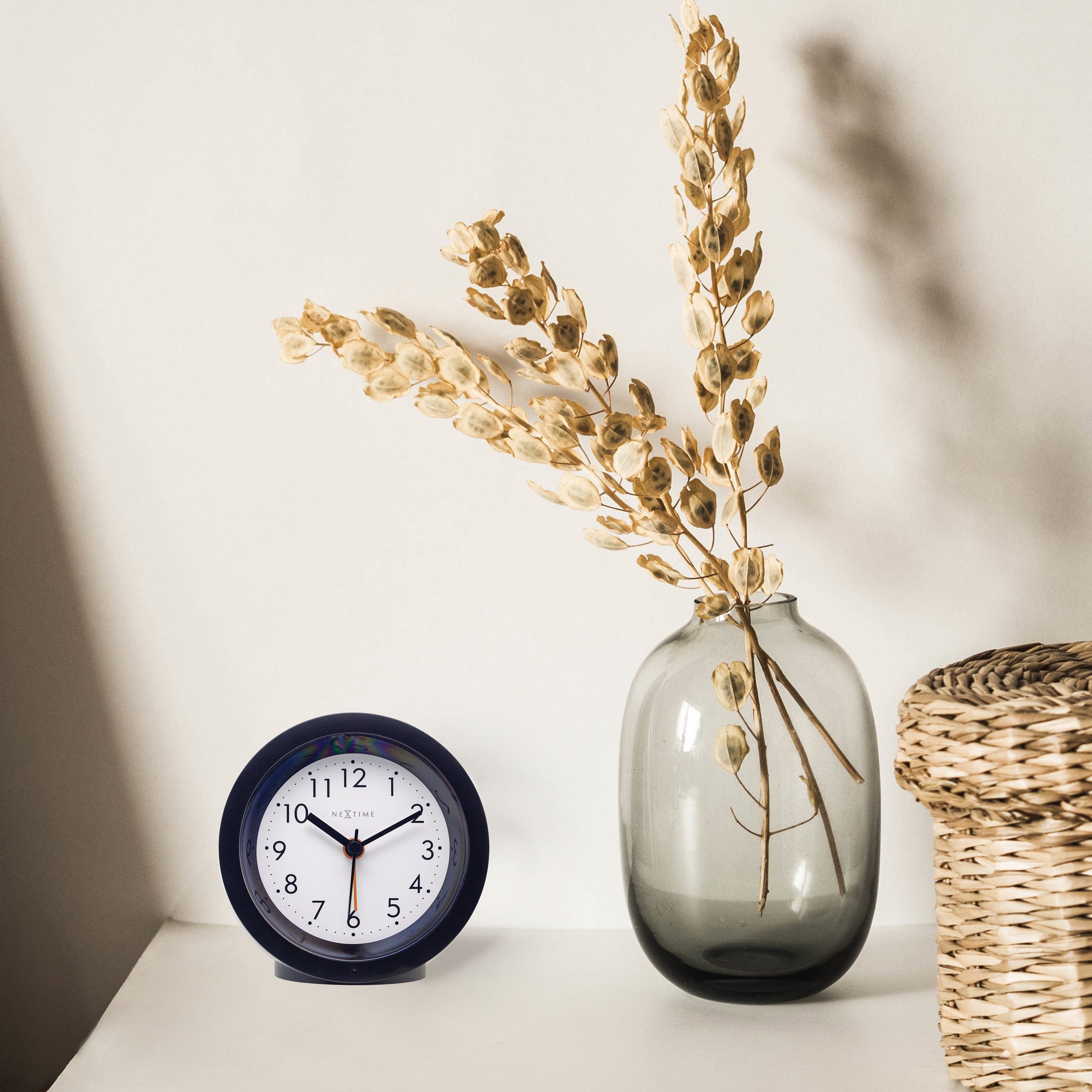 Table Alarm Clock 10.5cm x 3.6cm-Silent-Light Dial-NeXtime "Circle" - Goat Corp