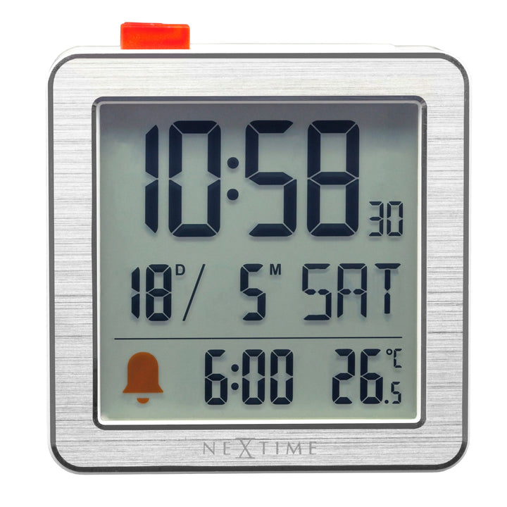 Digital Table Alarm Clock 6x6.4x2.1cm-RCC-Metal/ABS-NeXtime-"Mini" - Goat Corp