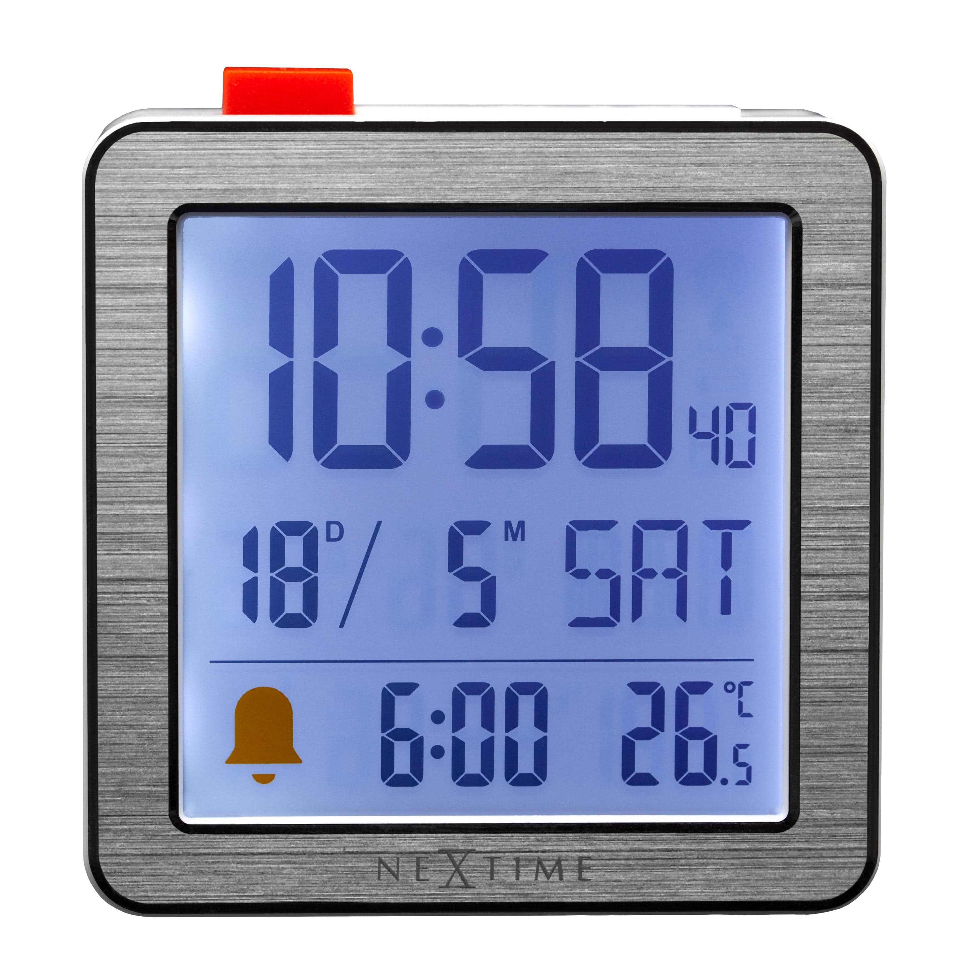 Digital Table Alarm Clock 6x6.4x2.1cm-RCC-Metal/ABS-NeXtime-"Mini" - Goat Corp