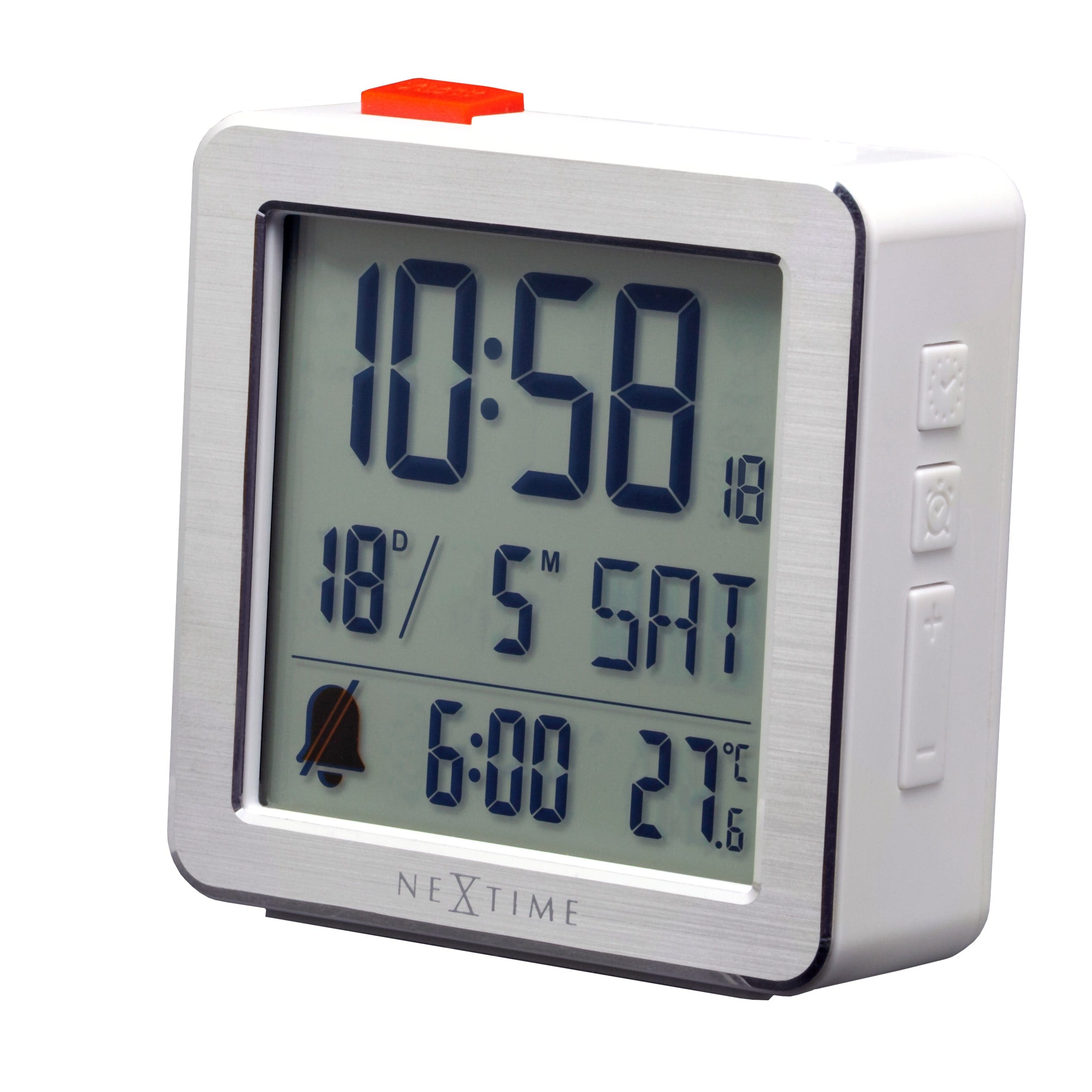 Digital Table Alarm Clock 6x6.4x2.1cm-RCC-Metal/ABS-NeXtime-"Mini" - Goat Corp