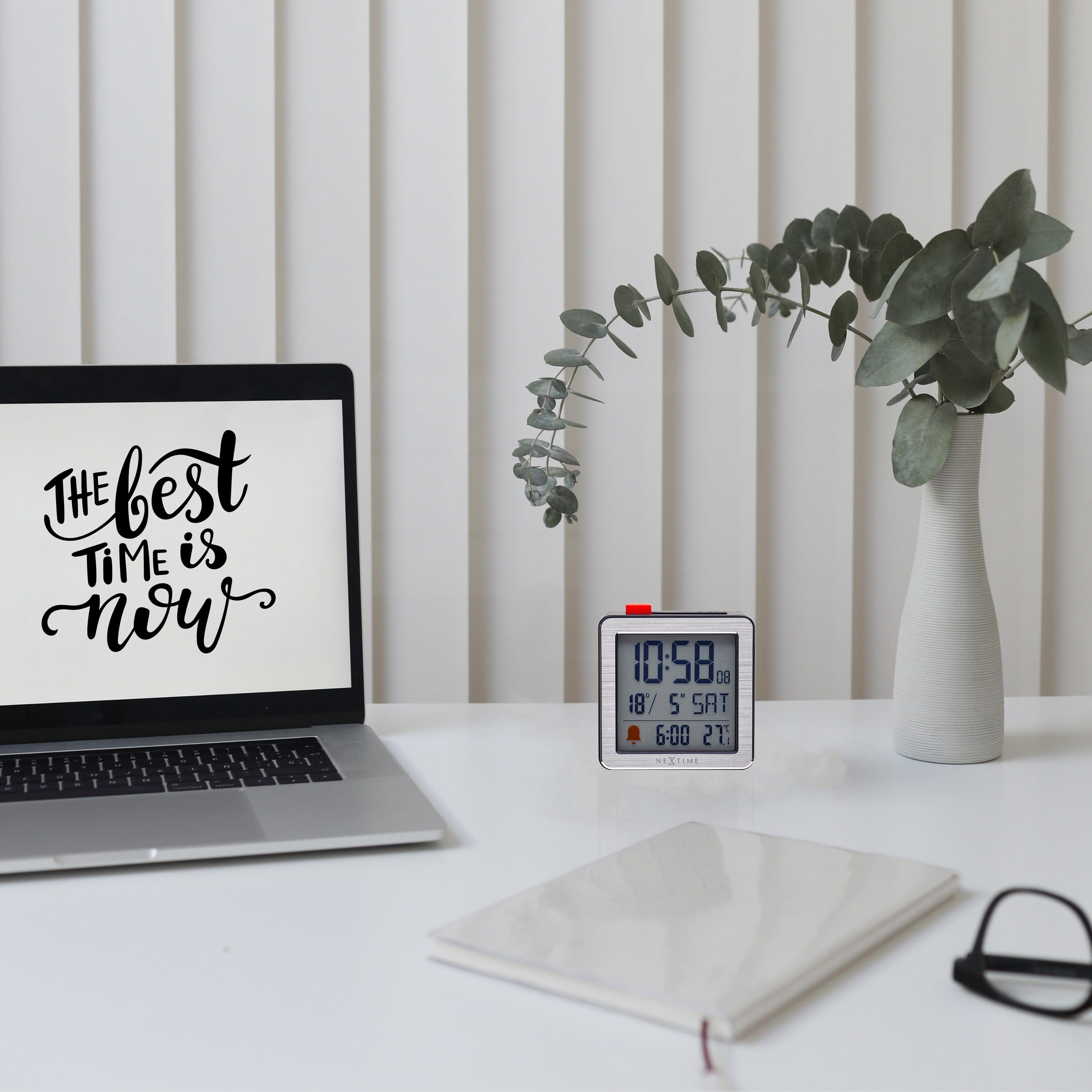 Digital Table Alarm Clock 6x6.4x2.1cm-RCC-Metal/ABS-NeXtime-"Mini" - Goat Corp