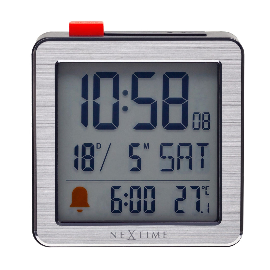 Digital Table Alarm Clock 6x6.4x2.1cm-RCC-Metal/ABS-NeXtime-"Mini" - Goat Corp