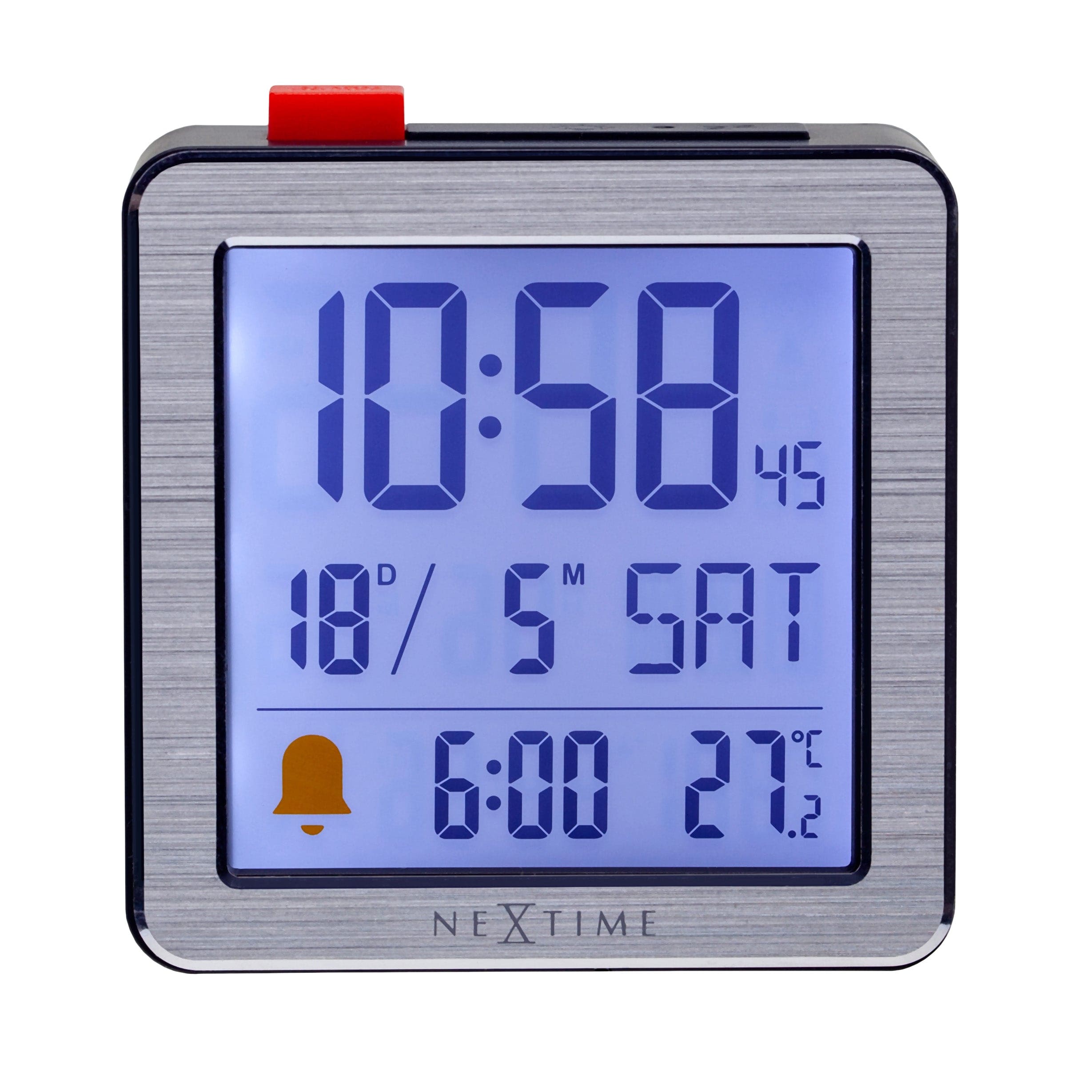 Digital Table Alarm Clock 6x6.4x2.1cm-RCC-Metal/ABS-NeXtime-"Mini" - Goat Corp