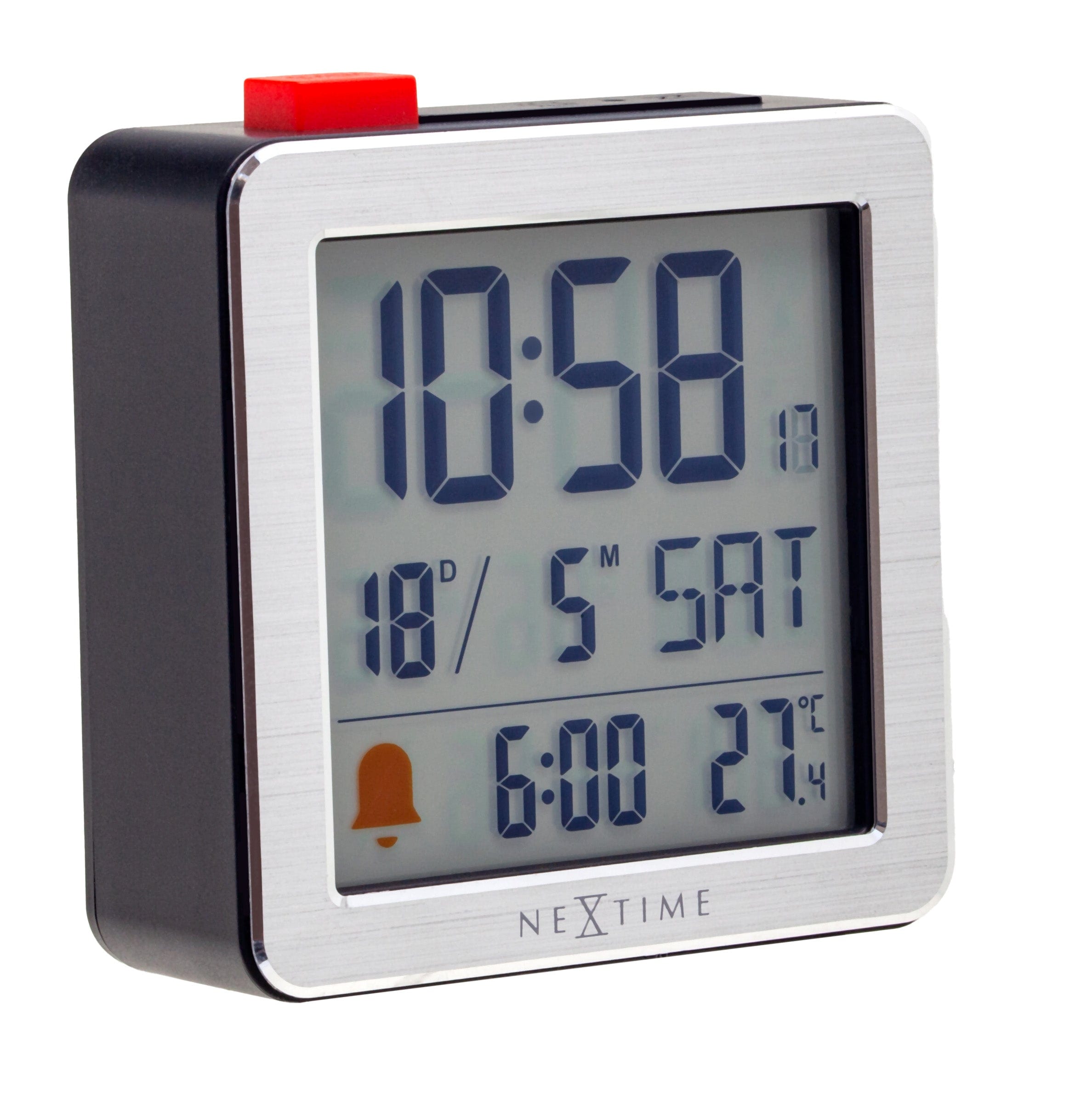 Digital Table Alarm Clock 6x6.4x2.1cm-RCC-Metal/ABS-NeXtime-"Mini" - Goat Corp