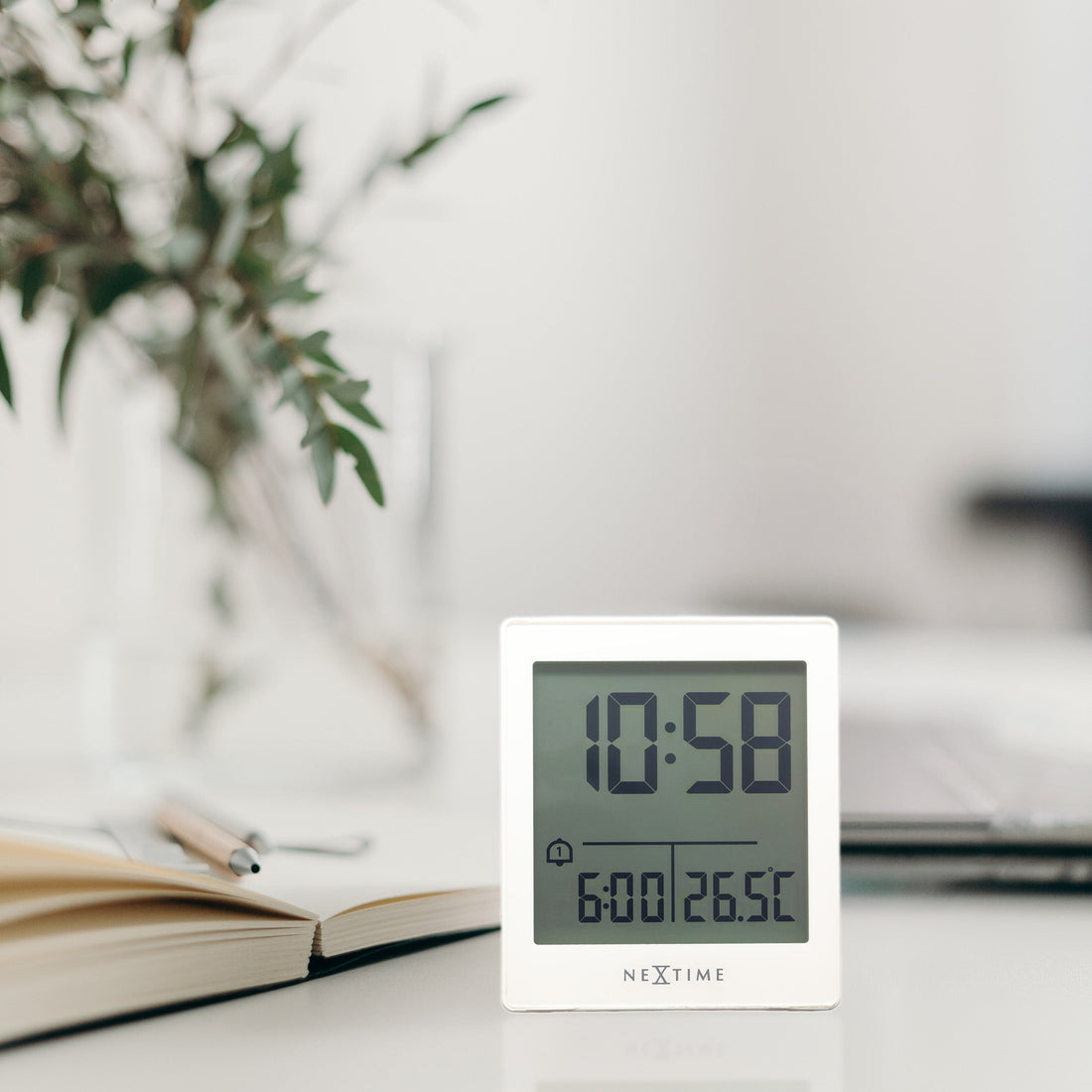 Digital Table Alarm Clock 7.7x8.9x3cm-RCC-ABS-NeXtime-"Wake Up" - Goat Corp