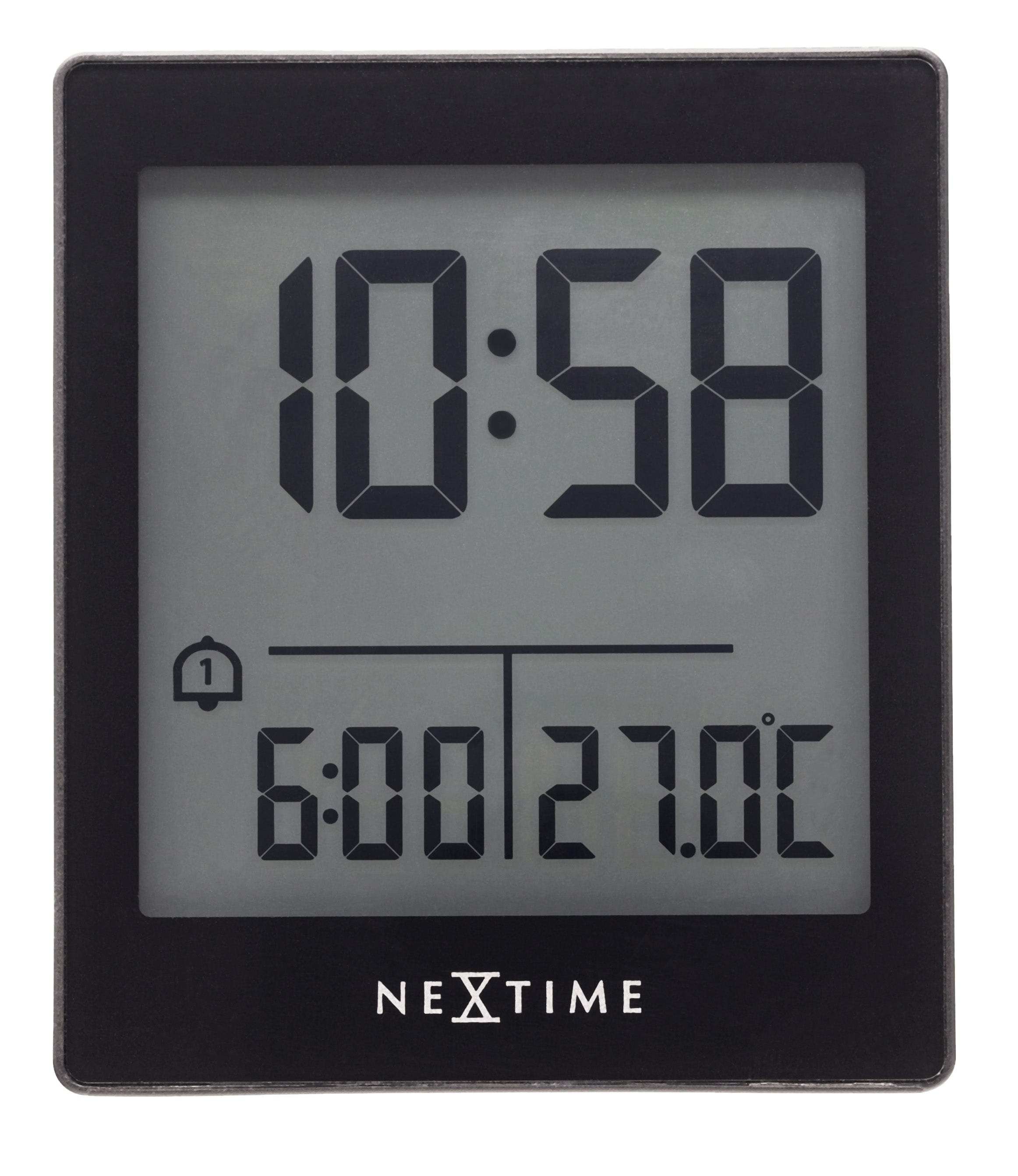 Digital Table Alarm Clock 7.7x8.9x3cm-RCC-ABS-NeXtime-"Wake Up" - Goat Corp