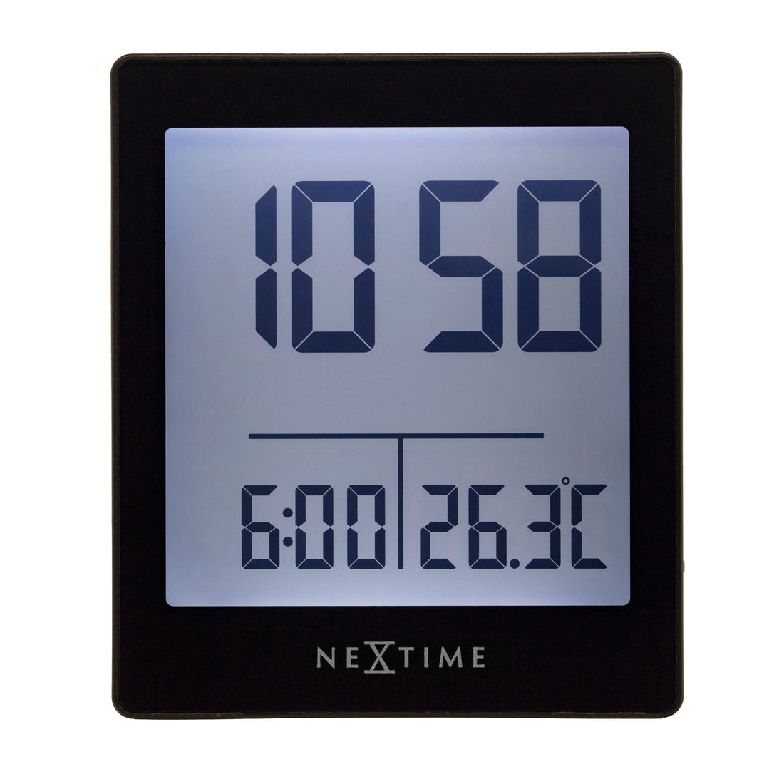 Digital Table Alarm Clock 7.7x8.9x3cm-RCC-ABS-NeXtime-"Wake Up" - Goat Corp