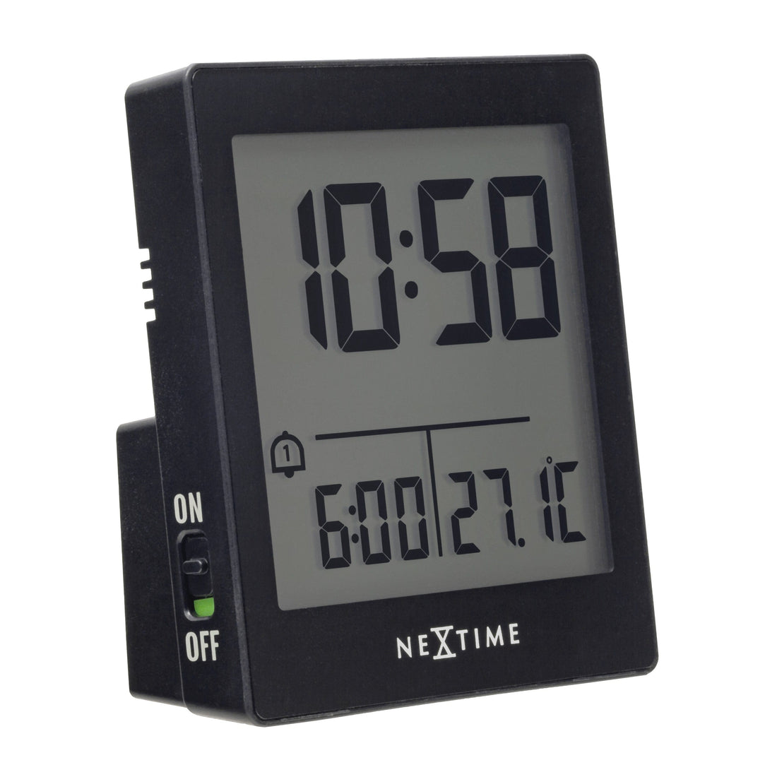 Digital Table Alarm Clock 7.7x8.9x3cm-RCC-ABS-NeXtime-"Wake Up" - Goat Corp