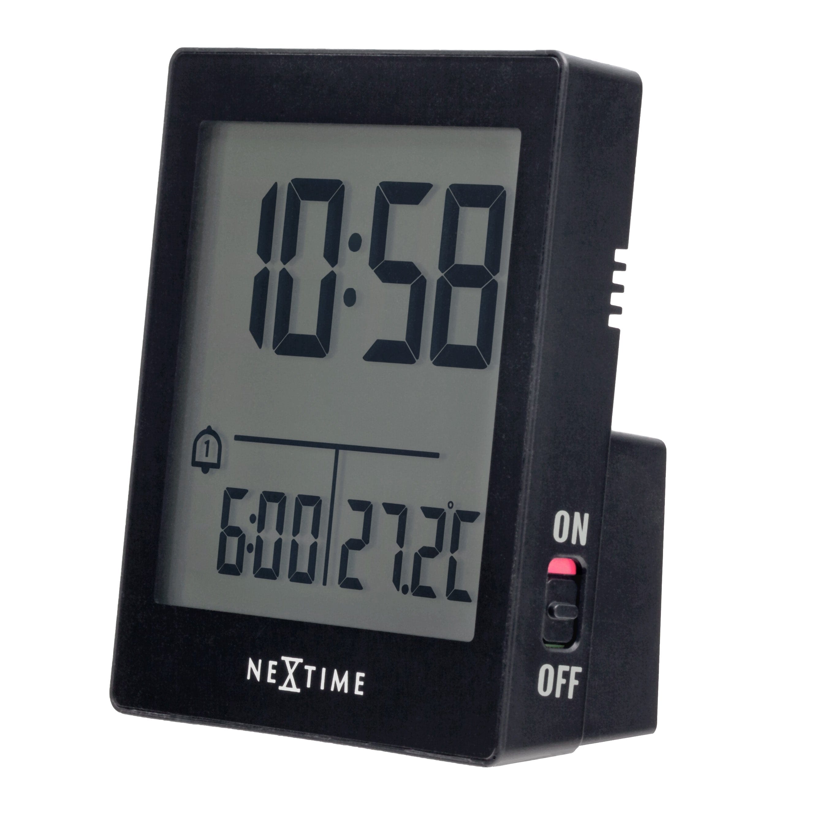 Digital Table Alarm Clock 7.7x8.9x3cm-RCC-ABS-NeXtime-"Wake Up" - Goat Corp