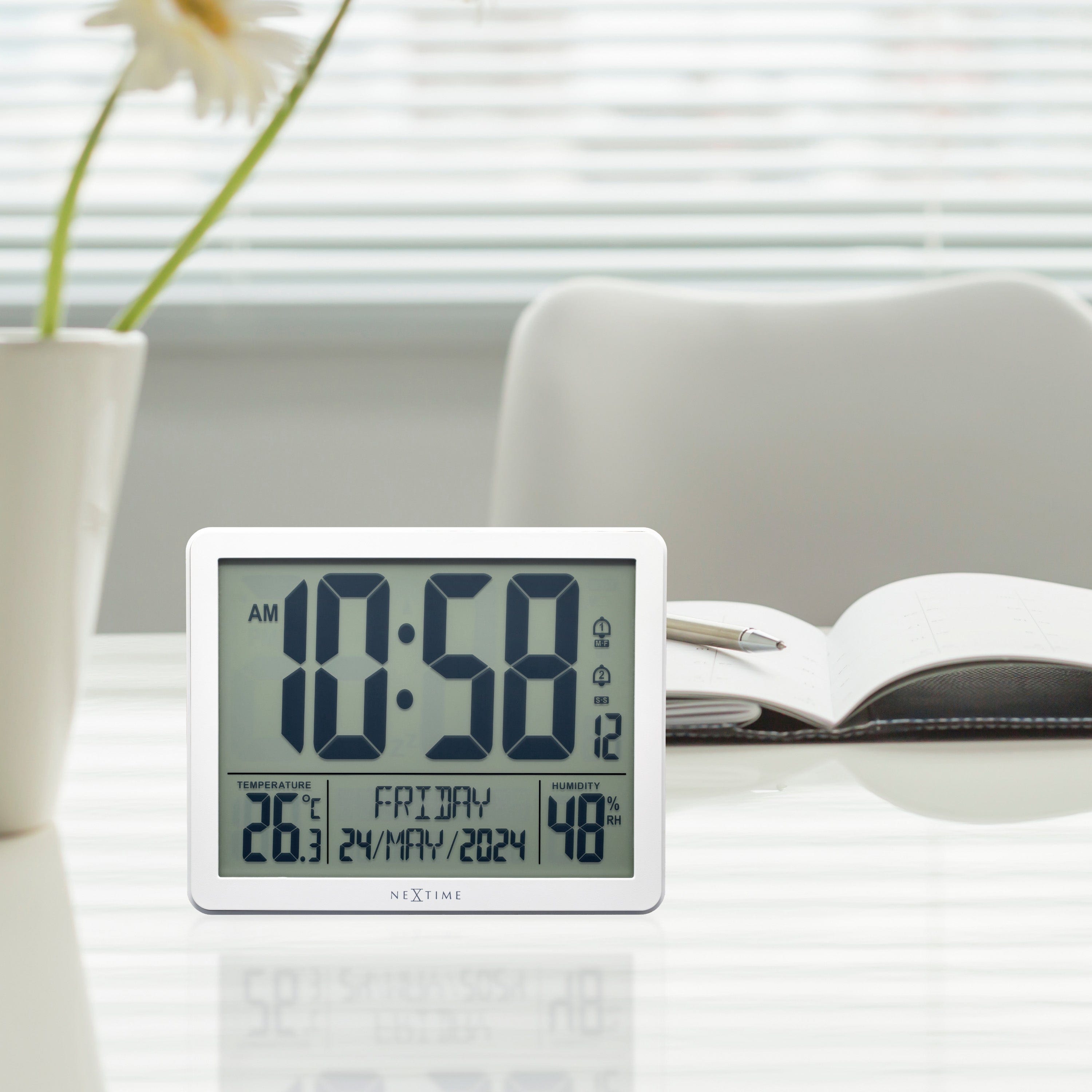 Digital Table/Wall Clock 17.3x14x2.7cm-RCC-Weather Station-ABS-NeXtime-"Oneforall" - Goat Corp
