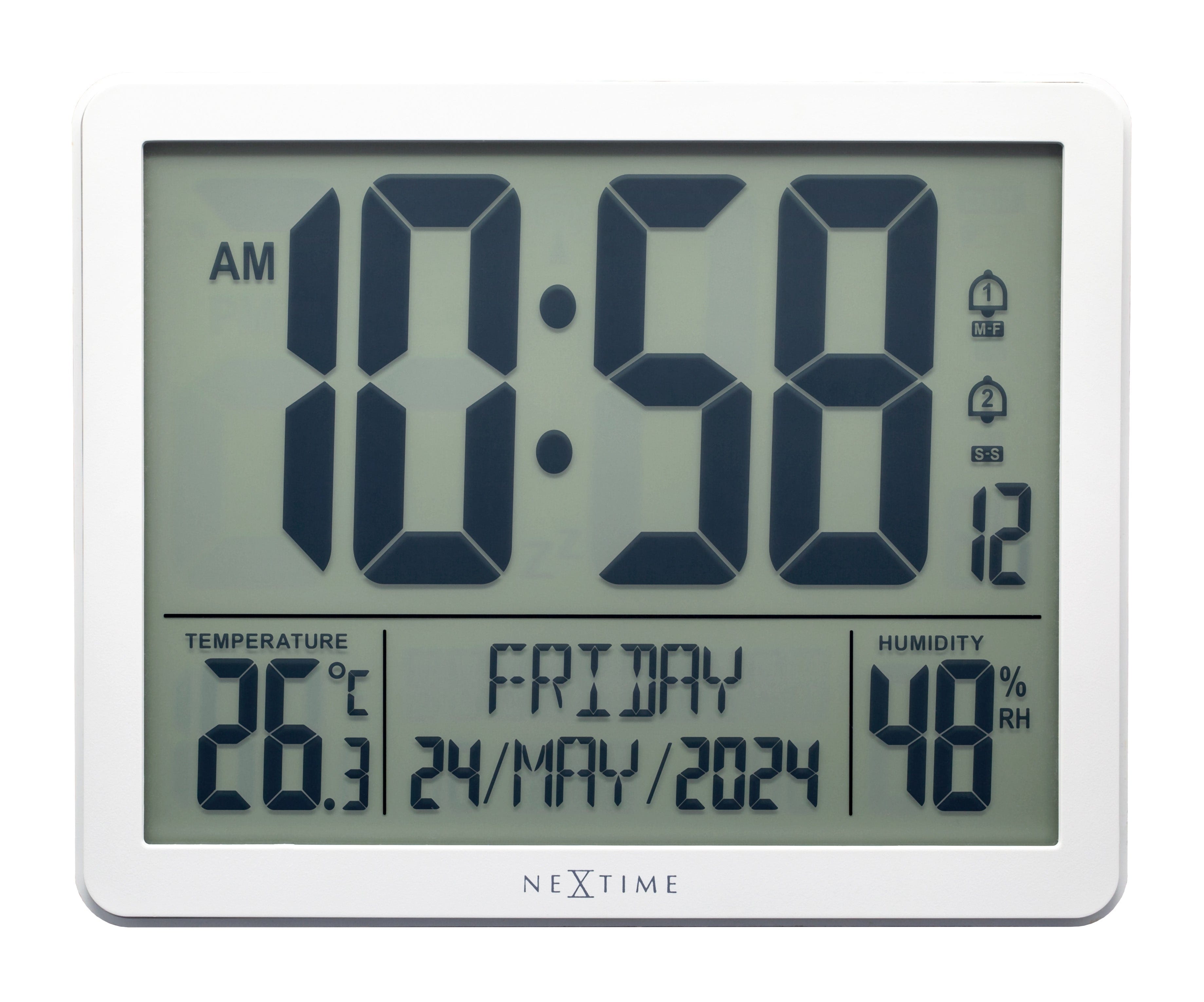 Digital Table/Wall Clock 17.3x14x2.7cm-RCC-Weather Station-ABS-NeXtime-"Oneforall" - Goat Corp