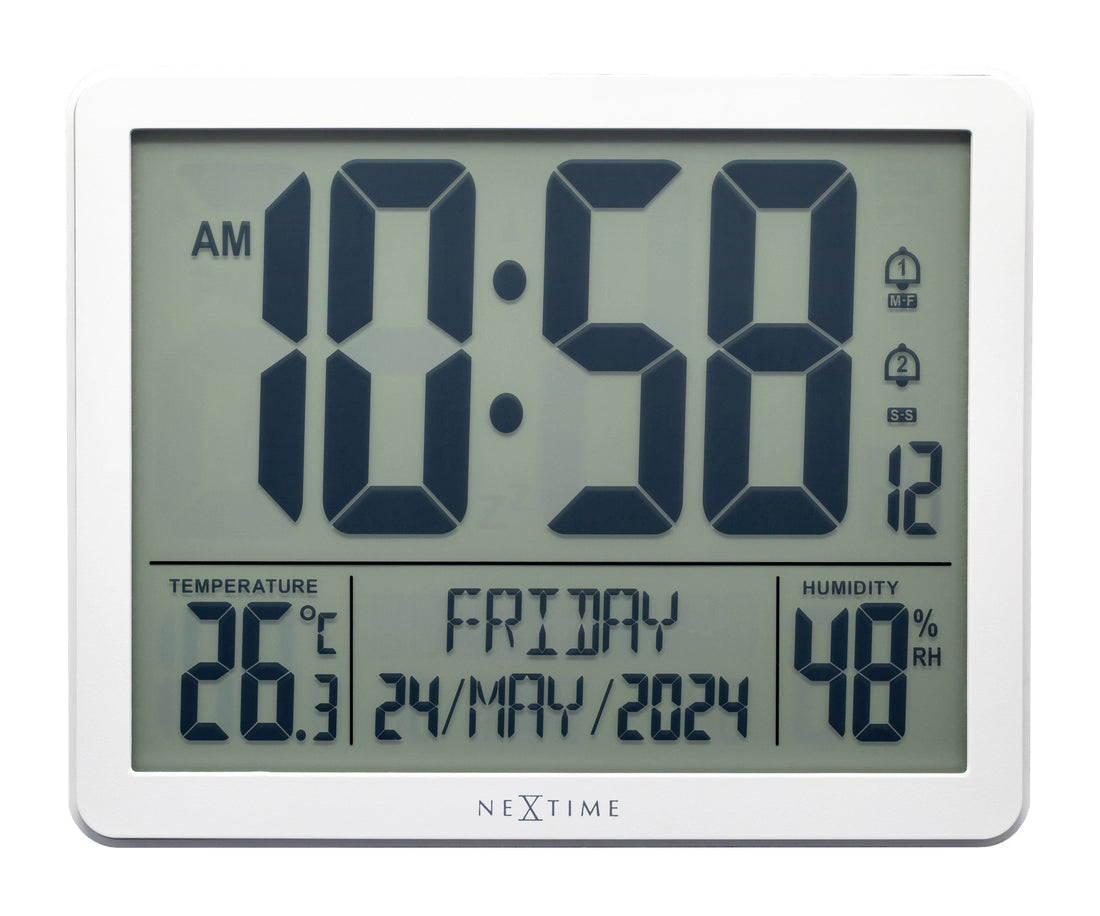 Digital Table/Wall Clock 17.3x14x2.7cm-RCC-Weather Station-ABS-NeXtime-"Oneforall" - Goat Corp
