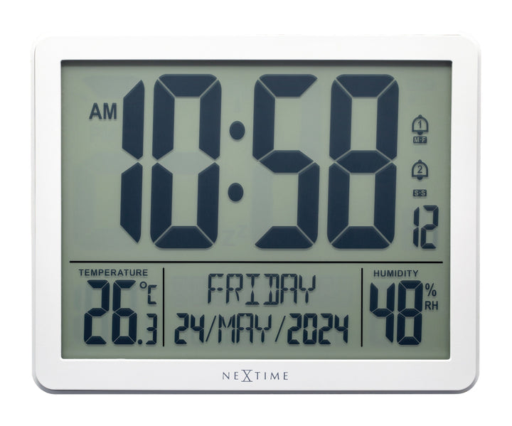 Digital Table/Wall Clock 17.3x14x2.7cm-RCC-Weather Station-ABS-NeXtime-"Oneforall" - Goat Corp