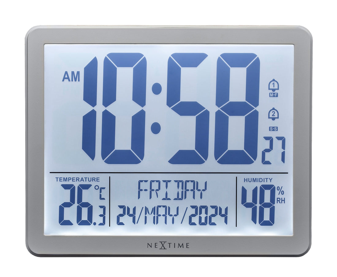 Digital Table/Wall Clock 17.3x14x2.7cm-RCC-Weather Station-ABS-NeXtime-"Oneforall" - Goat Corp