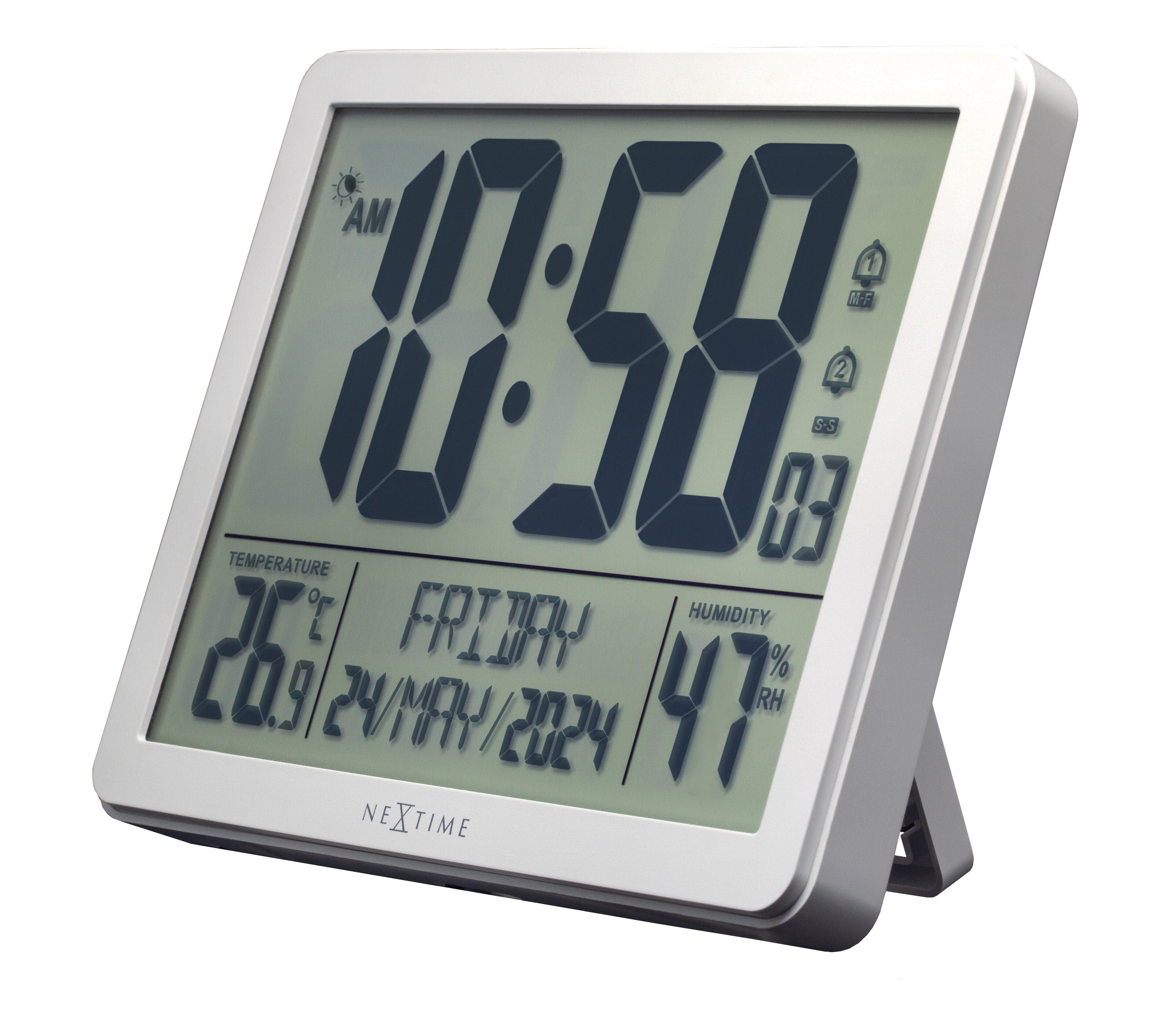 Digital Table/Wall Clock 17.3x14x2.7cm-RCC-Weather Station-ABS-NeXtime-"Oneforall" - Goat Corp