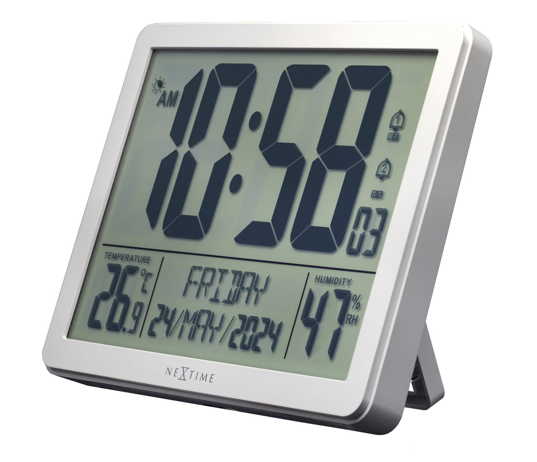 Digital Table/Wall Clock 17.3x14x2.7cm-RCC-Weather Station-ABS-NeXtime-"Oneforall" - Goat Corp